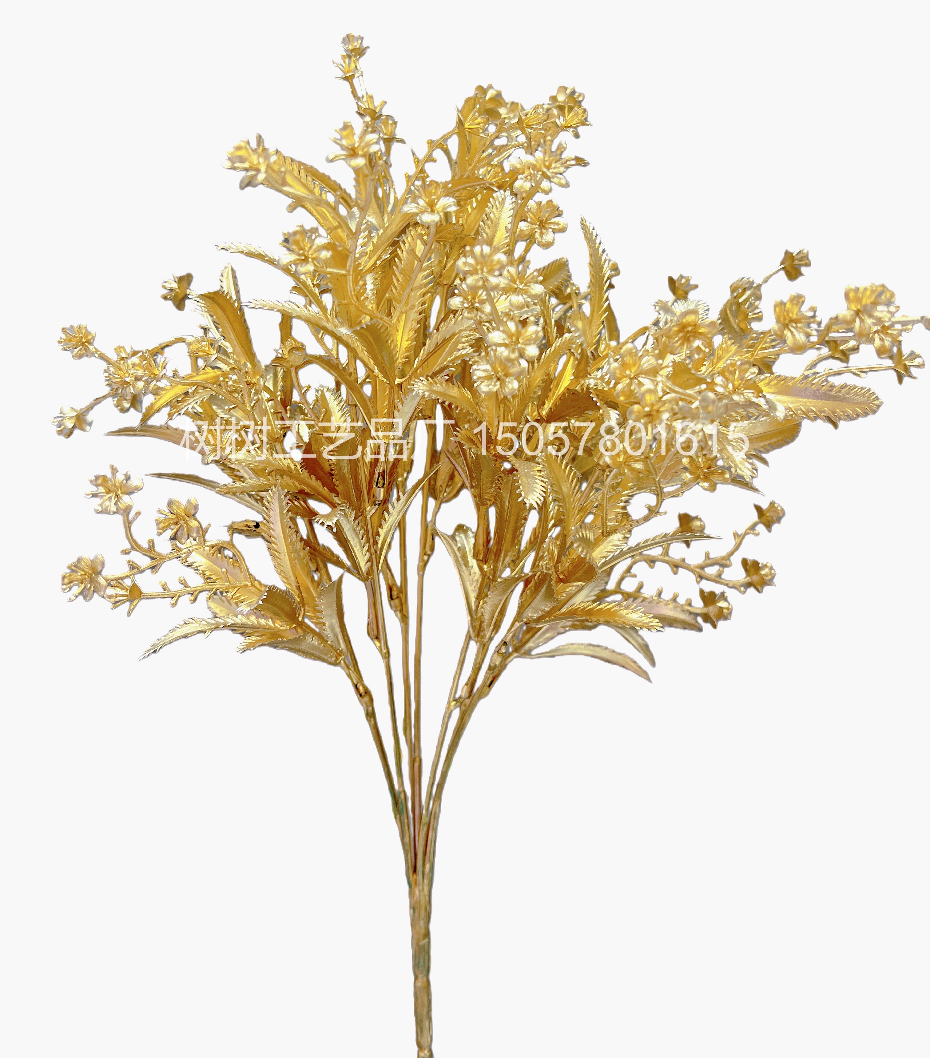 新款7叉小米萃花金色仿真花圣诞花装饰装饰礼品圣诞家居装饰配件仿真花仿真花女2022森系假花塑料仿真花塑料花详情图4