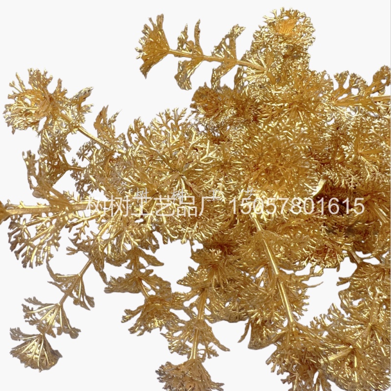 New 7-fork string grass golden artificial flower Christmas flower decoration gift, Christmas home decoration accessory, artificial flower, artificial flower for women 2022 forest-style artificial flower, plastic artificial flower, plastic artificial flower, artificial flower, artificial flower Specification image