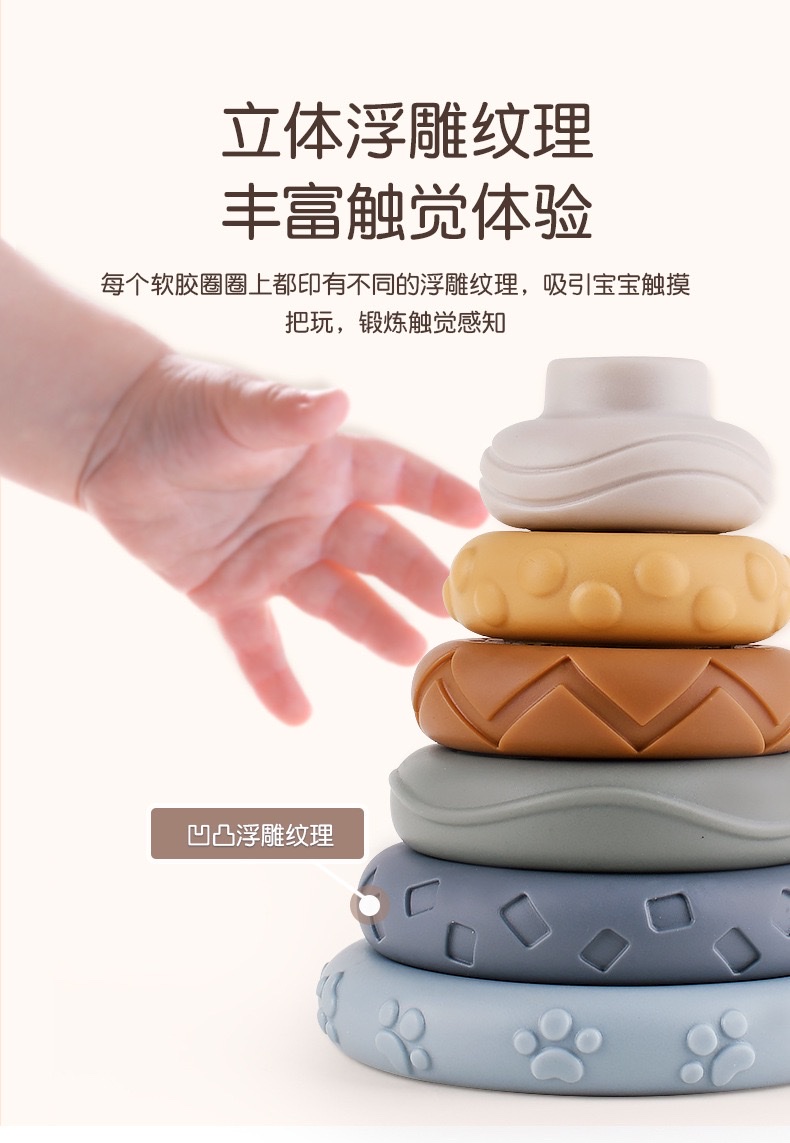叠叠圈宝宝捏捏手感球推叠玩具详情图3