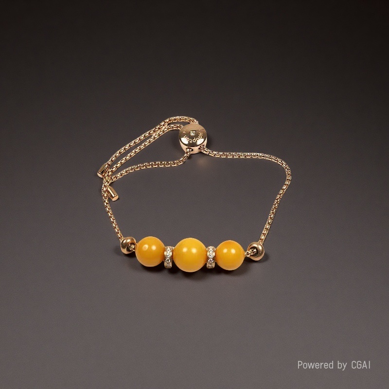 8- old miel tres perlas cierre deslizante pulsera de alta calidad moda miel cera pulsera exquisita y versátil Item Picture