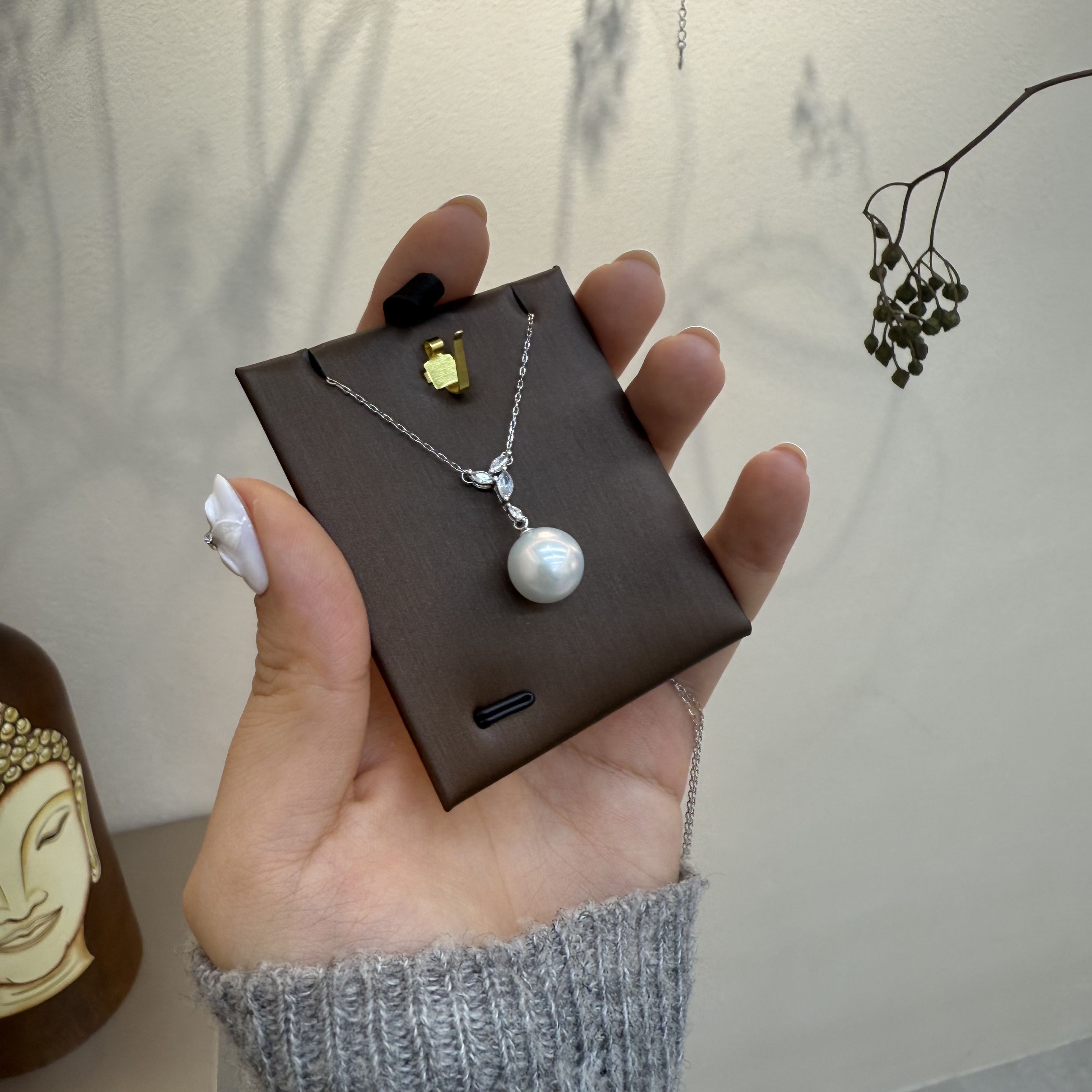 12mm大点位精致无暇款淡水925纯银调节链 简约大方 送人必备产品图