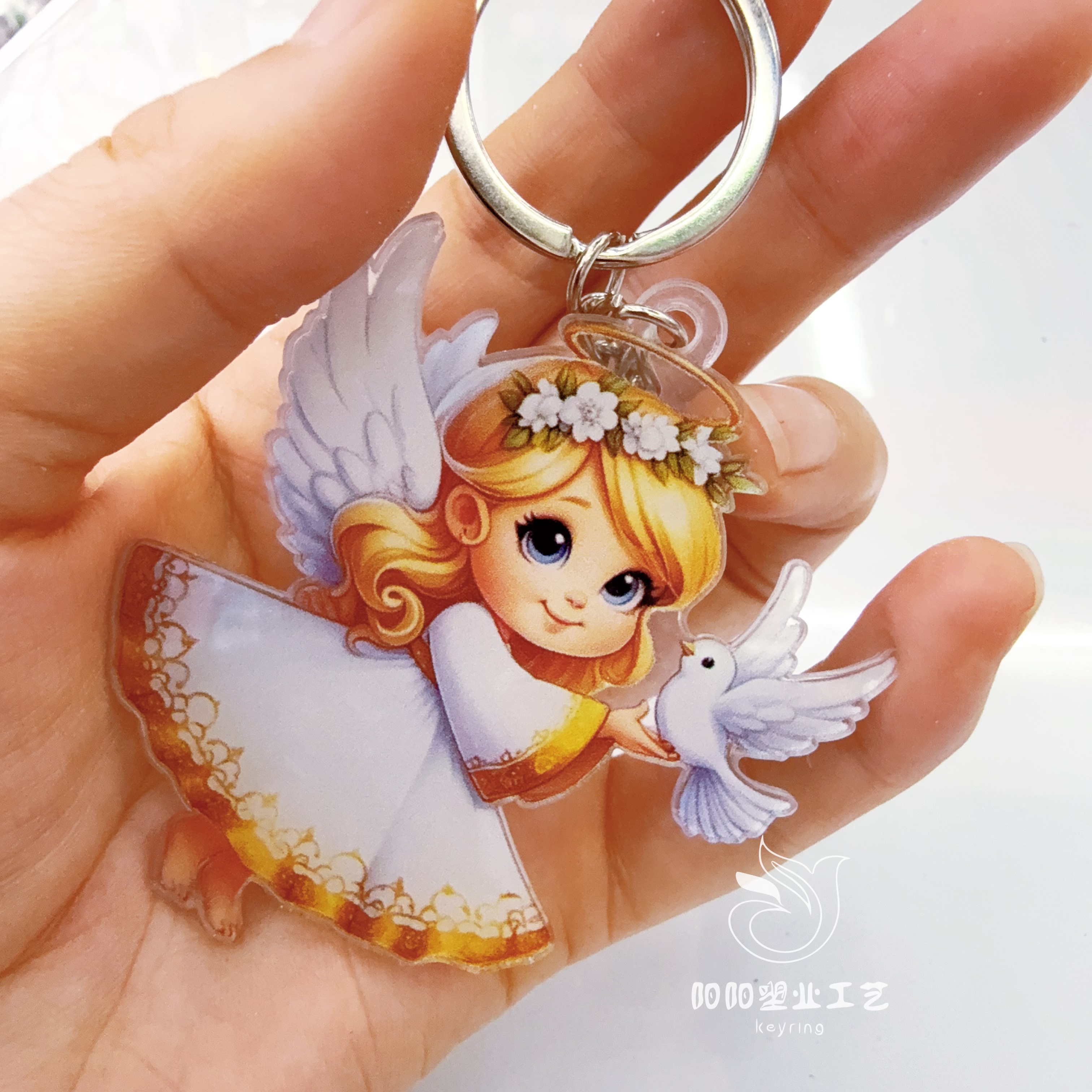 Customized acrylic keychains, diy glitter resin, star anime standees, small pendants, and peripheral key chains Specification drawing