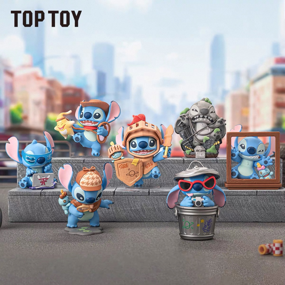 TOPTOY Disney Stitch City Adventure Series figurine Desktop Ornament, Stitch's birthday gift Application Scenario
