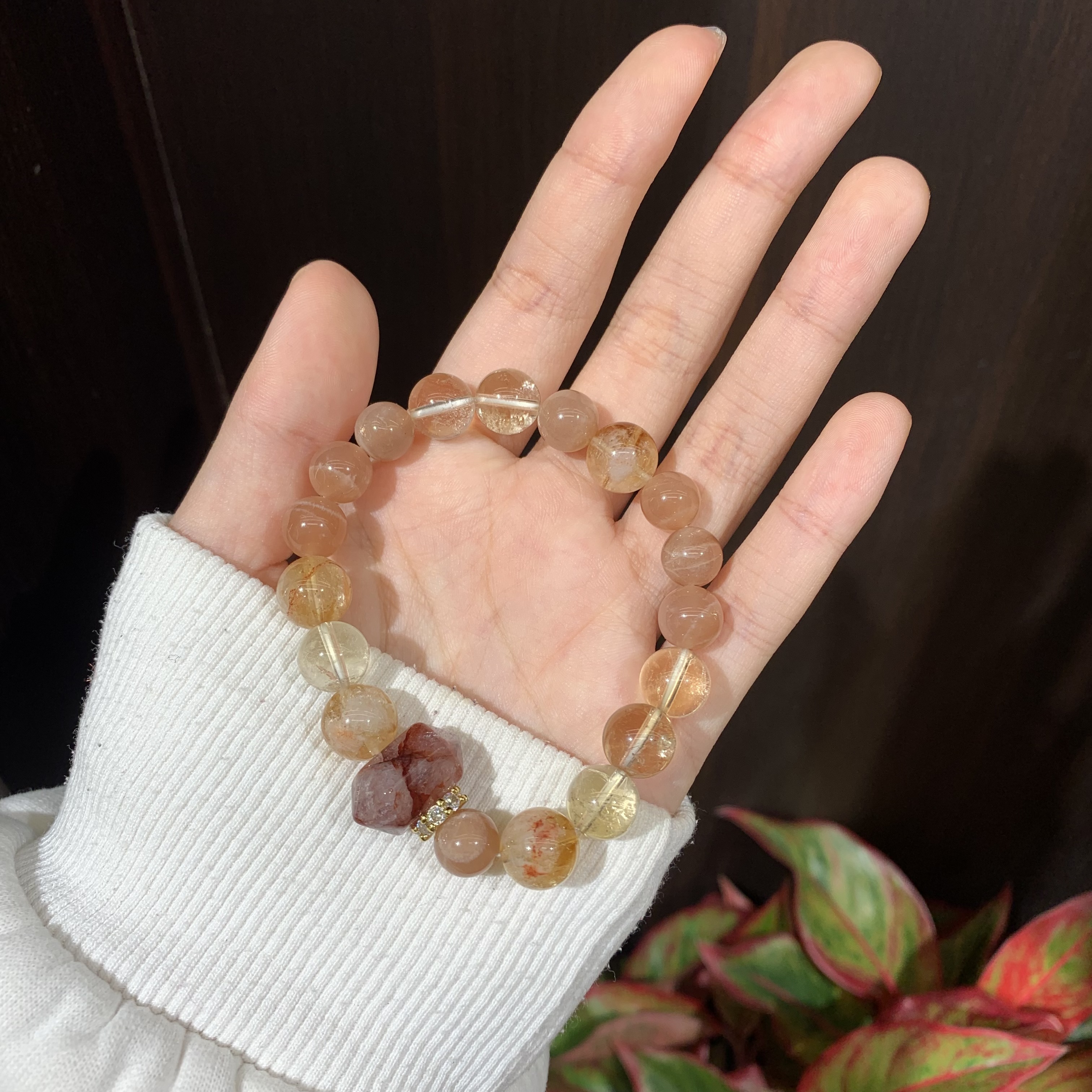 橙月光、黄塔晶、花胶手串 原创设计手链