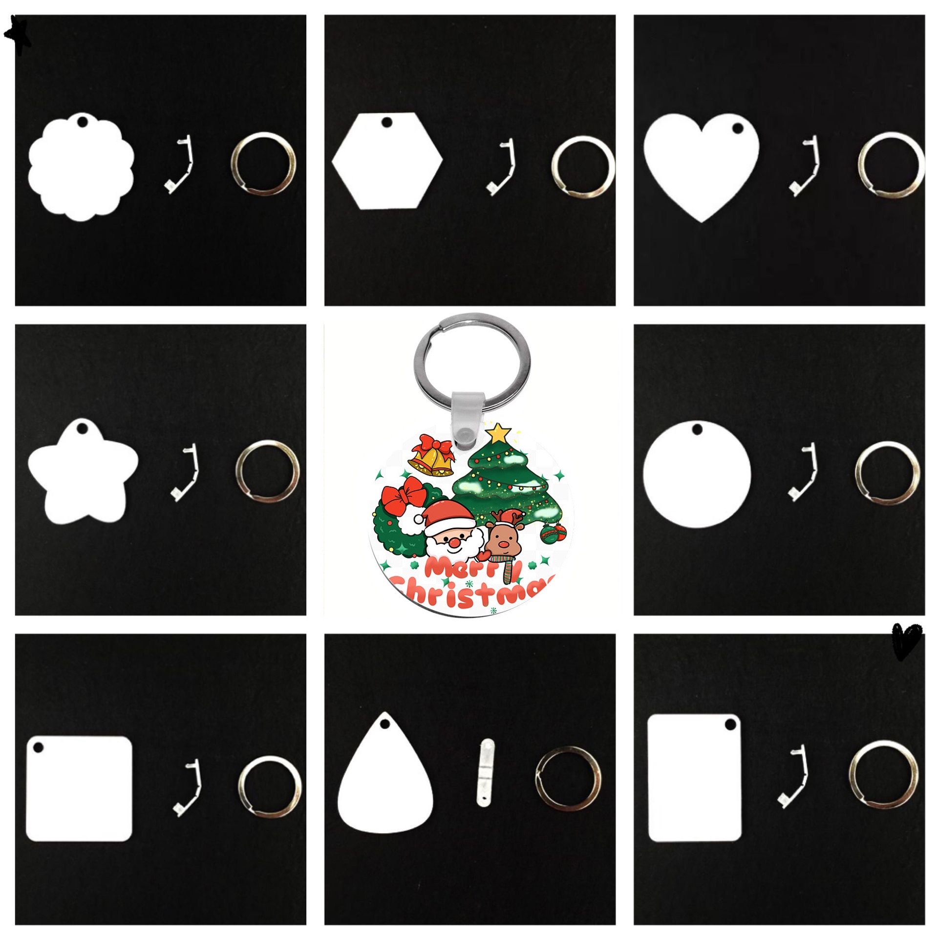 Thermal sublimation acrylic keychain single-sided printing, thermal transfer acrylic keychain DIY printing with coating Specification drawing