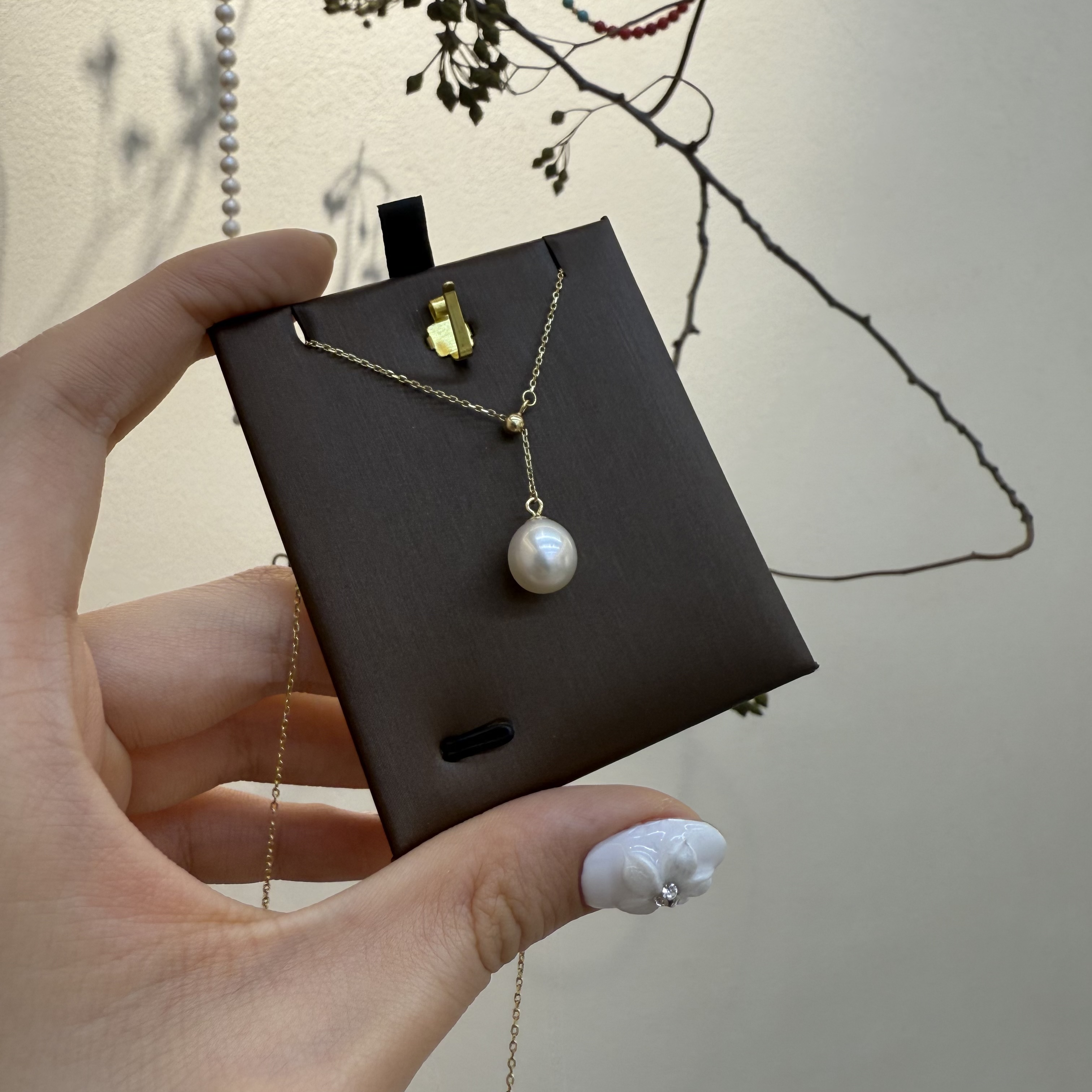 9mm简约精致款淡水珍珠925银  简约风格珍珠项链女时尚首饰简约百搭潮流项链饰品