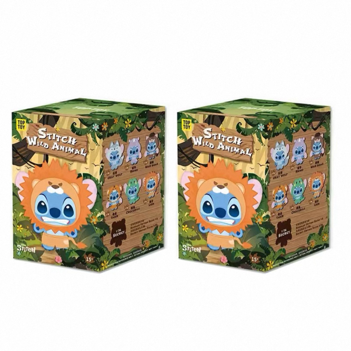 TOPTOY Disney Stitch Wild Animals Series Plush Vinyl Blind Box Bag Pendant Plush Figurine Pendant details Picture