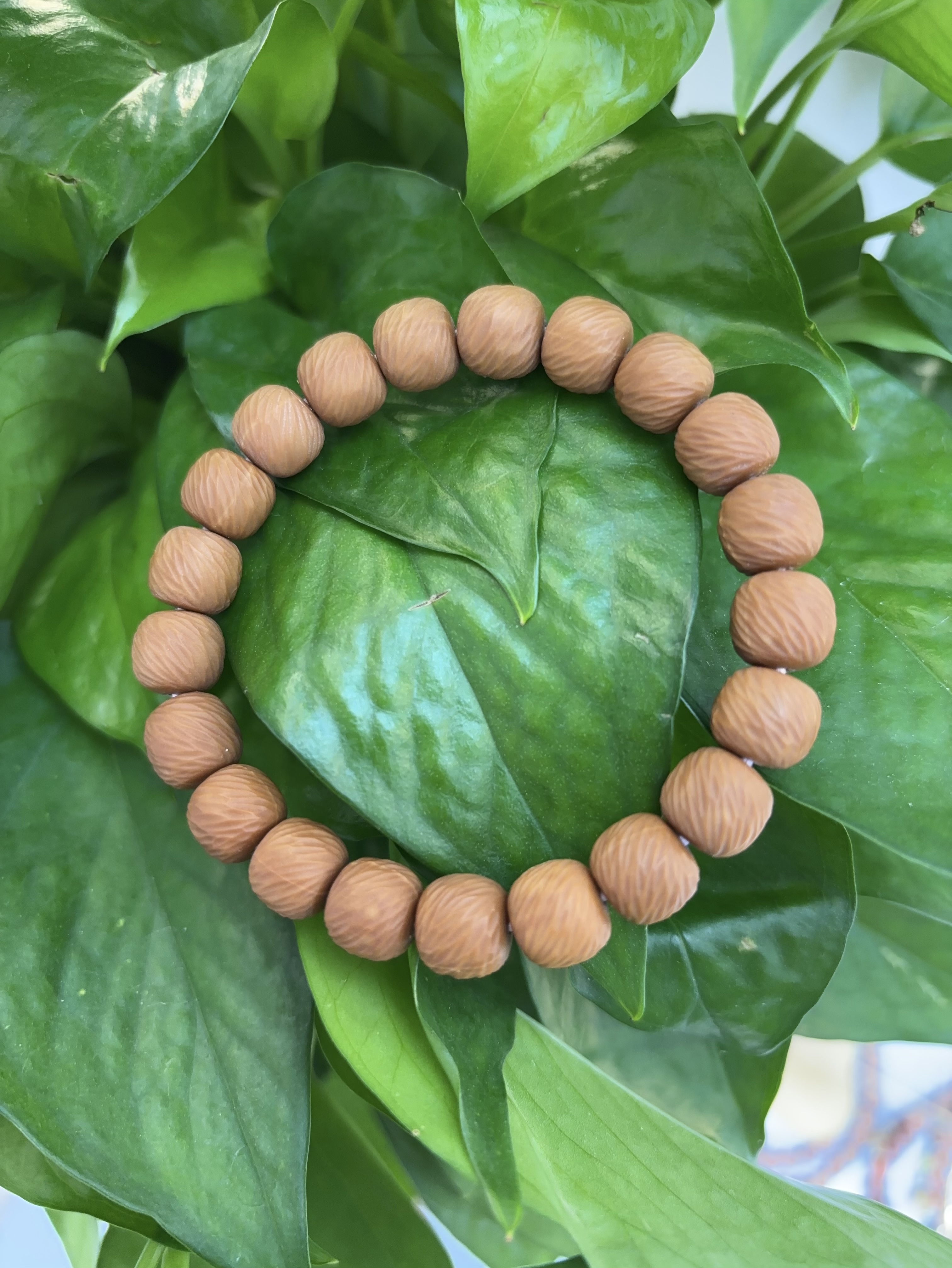 天然精工猴头核桃手工雕刻天然扭曲纹理手串文玩单圈桶珠菩提子手链手串