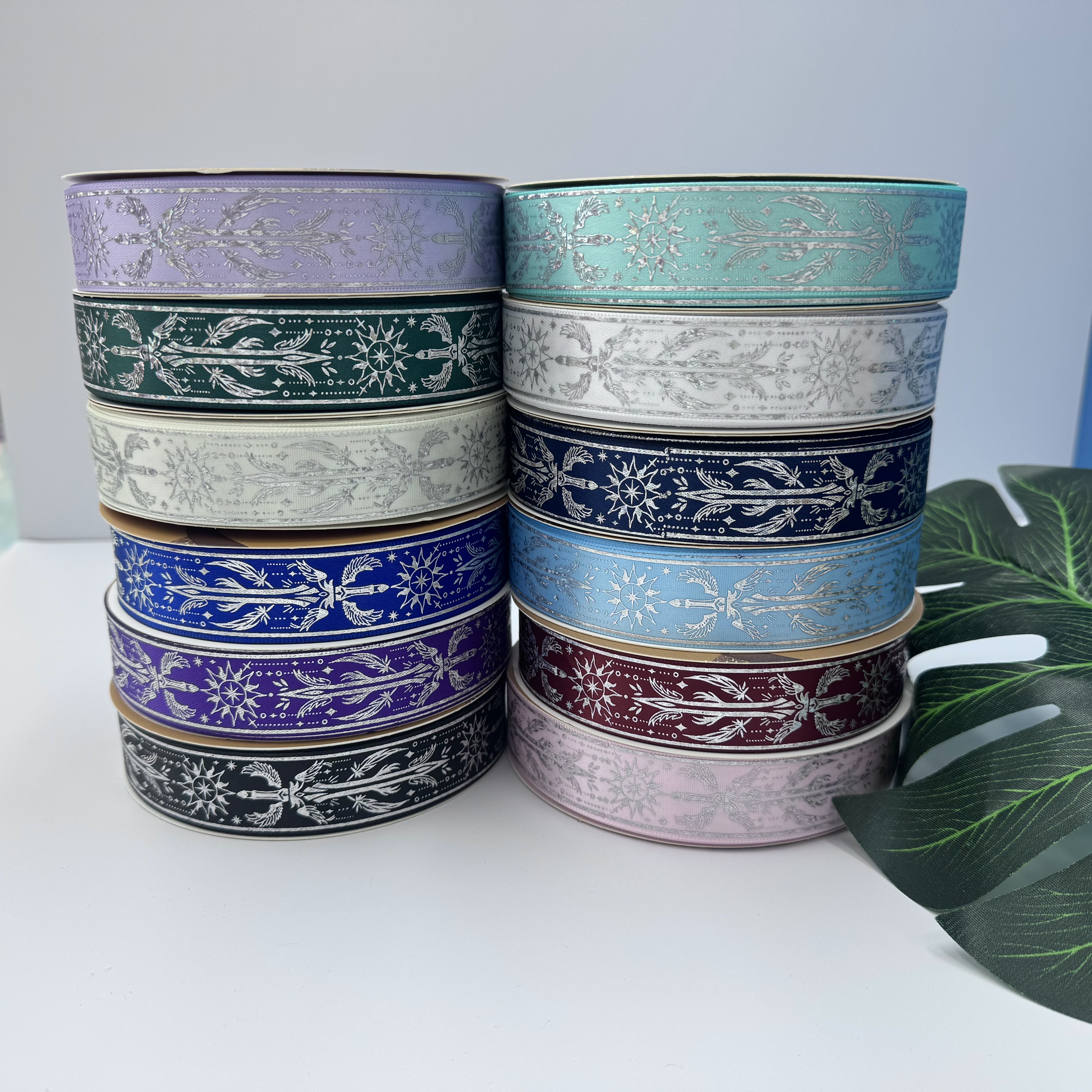 2.5cm plain laser silver high-quality gift bag decorated with ribbon bar tray DIY ribbon flower packaging details Picture