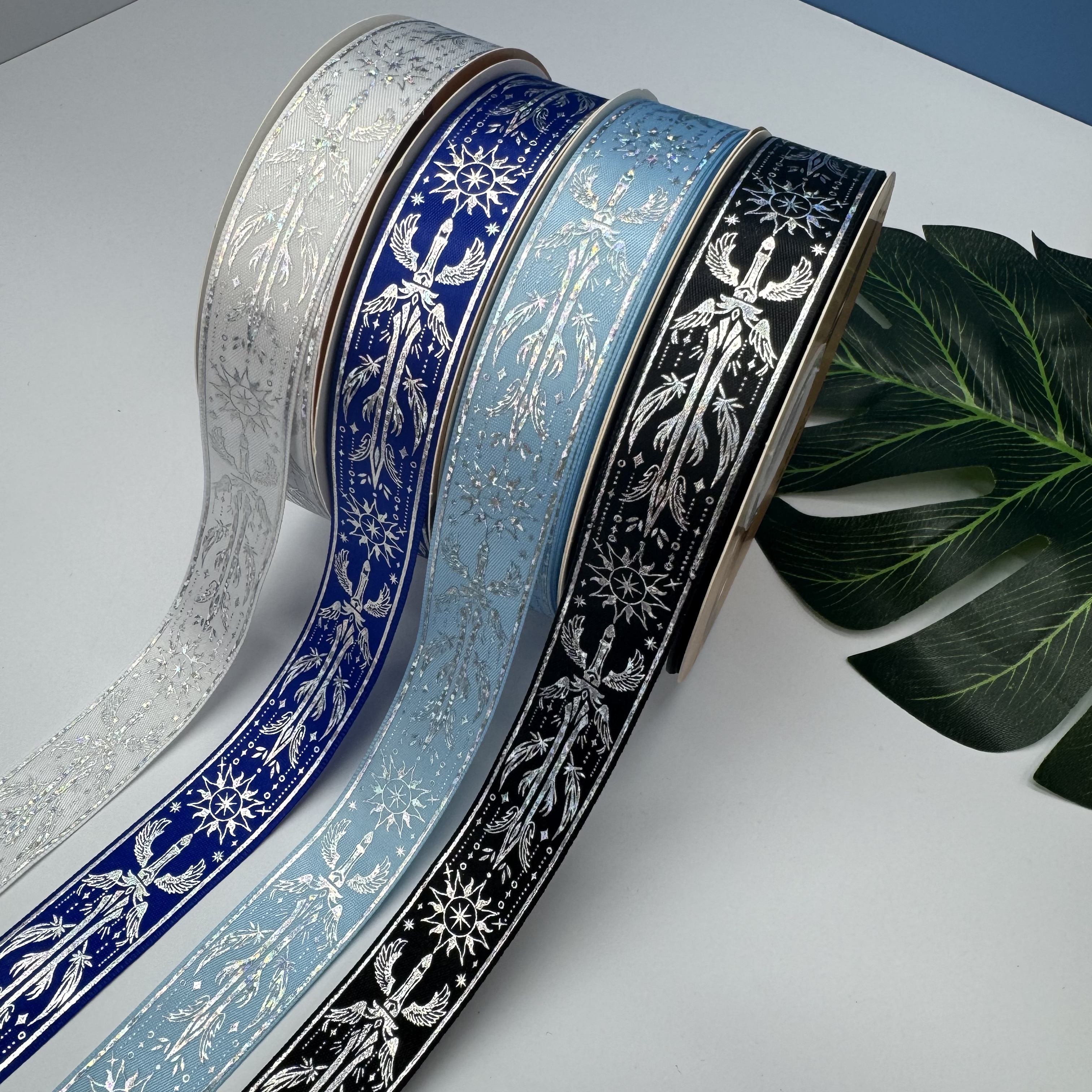 2.5cm plain laser silver high-quality gift bag decorated with ribbon bar tray DIY ribbon flower packaging detail image 6