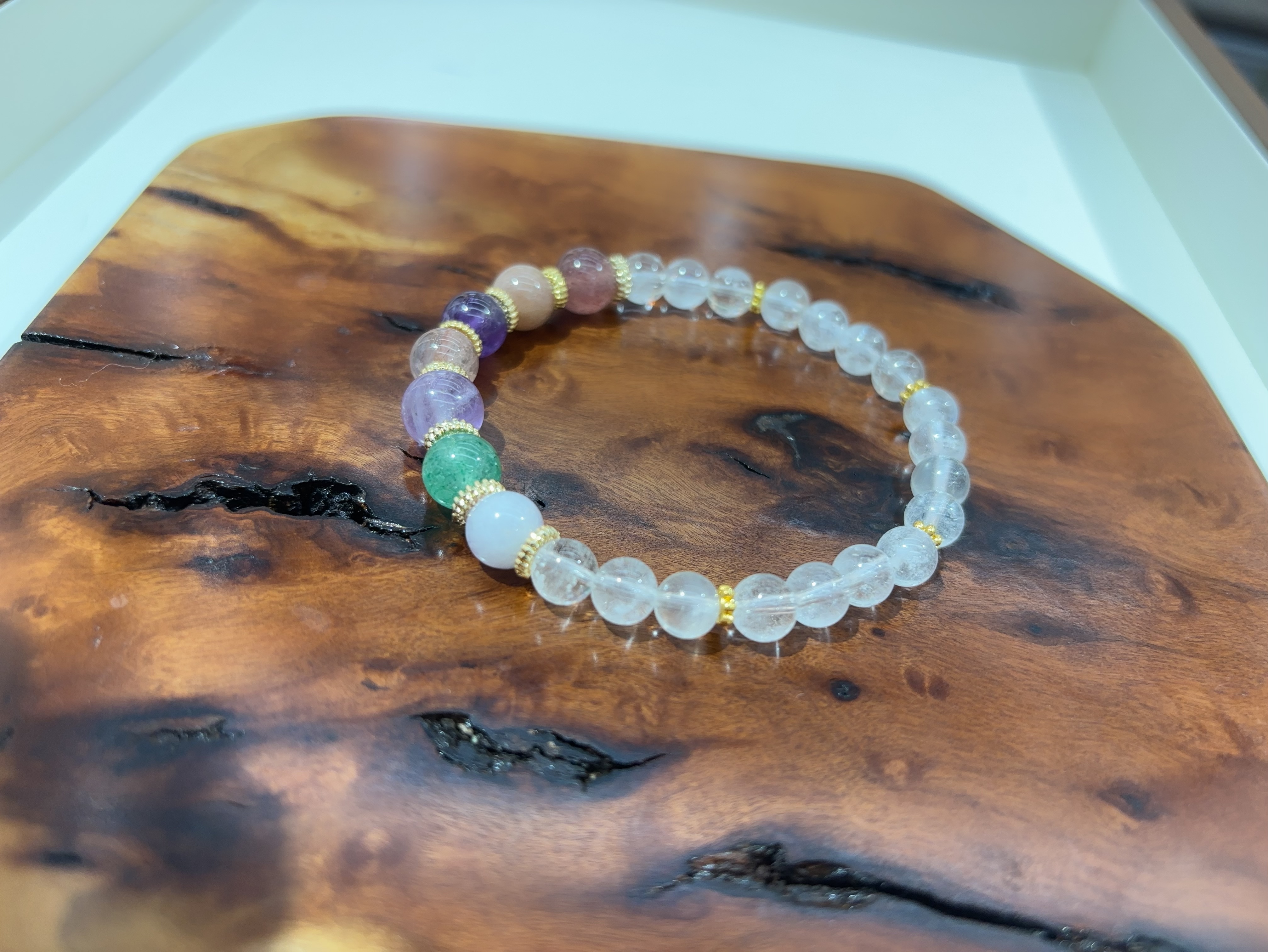 天然白水晶多宝手链女款单圈时尚百搭饰品礼物送女友闺蜜生日礼物手链详情图6