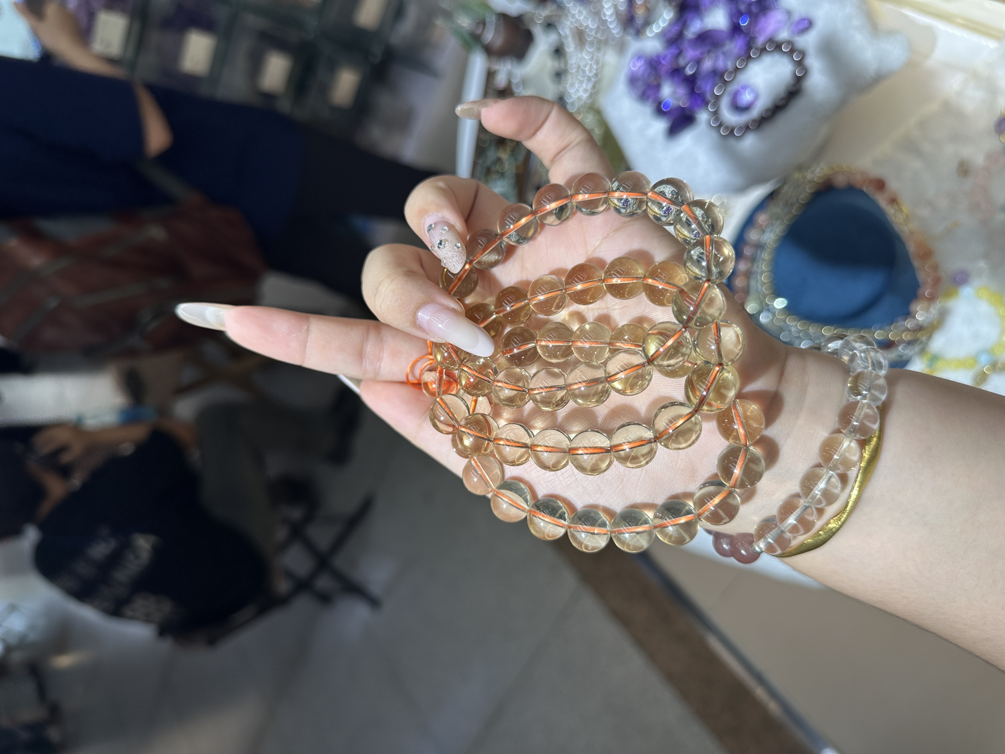 兹宏珠宝柠檬晶水晶手串手链男女纯色手串直播网红生日礼品饰品批发细节图