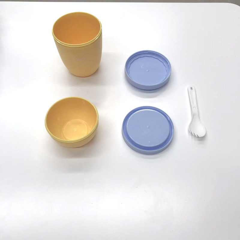 ins风便携双层沙拉杯 隔夜燕麦早餐杯带盖勺 食品级密封酸奶减脂外带杯详情4