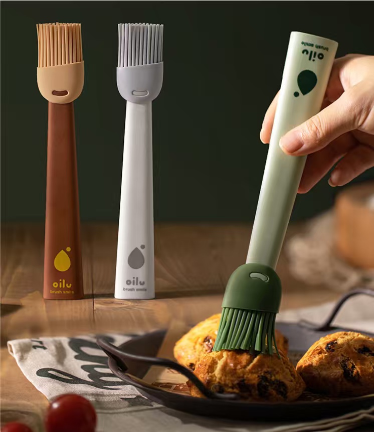 食品级油刷硅胶刷可替换头家用烙饼烧烤刷不掉毛小刷子烘焙刷一体外贸厨房油刷详情图2
