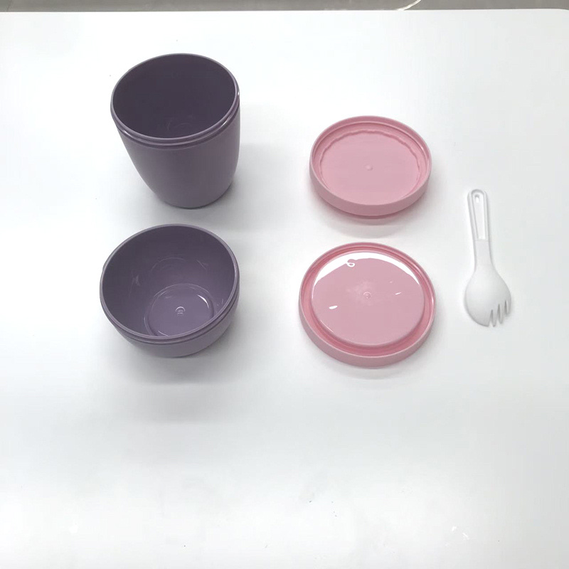 ins风便携双层沙拉杯 隔夜燕麦早餐杯带盖勺 食品级密封酸奶减脂外带杯详情6