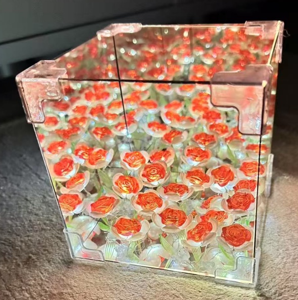 DIY夜灯玫瑰款12*12  20朵电池款  红色 粉色产品图