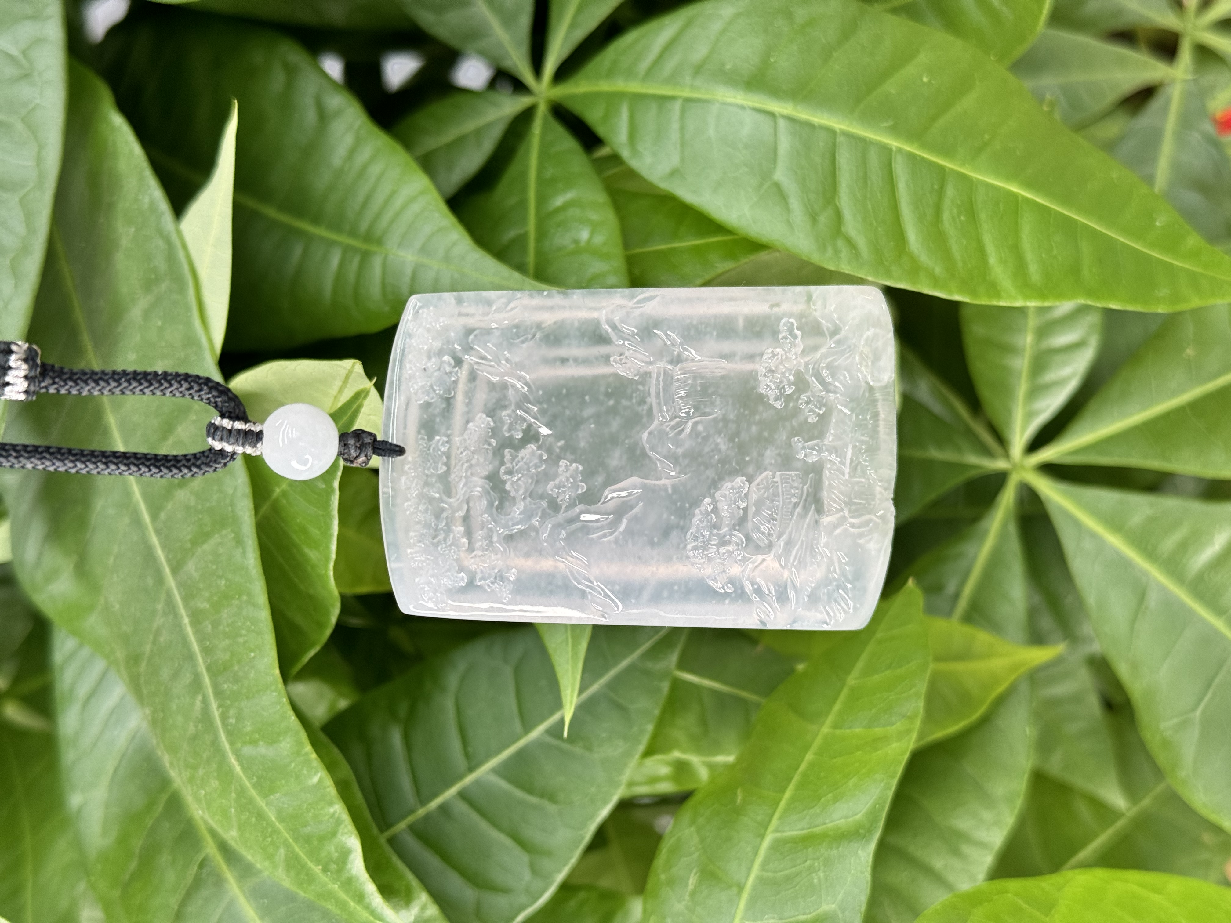 翡翠白冰山水牌图