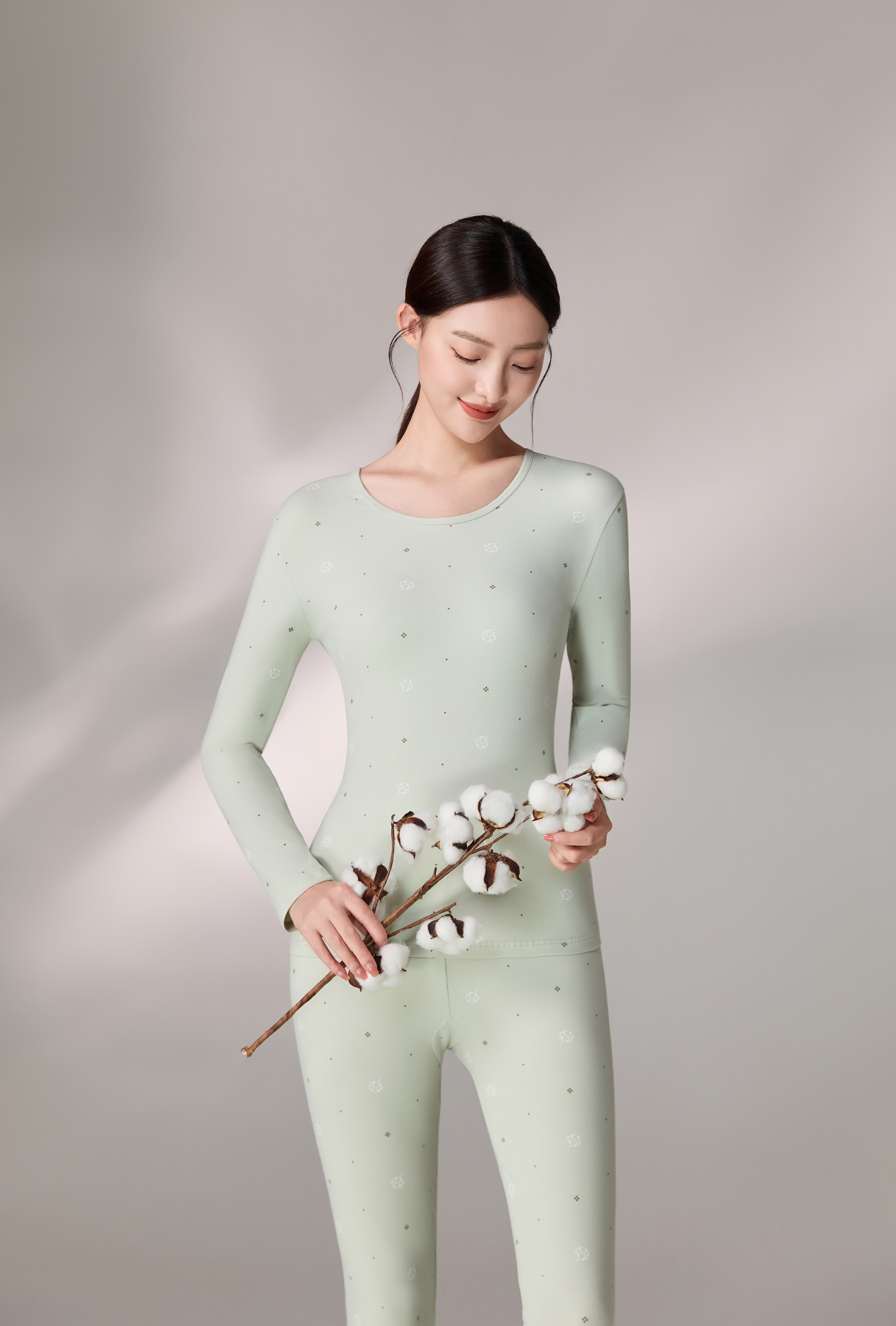 索丽娅女士秋冬保暖内衣套装舒适保暖秋裤纯棉莱卡磨毛秋季必备细节图