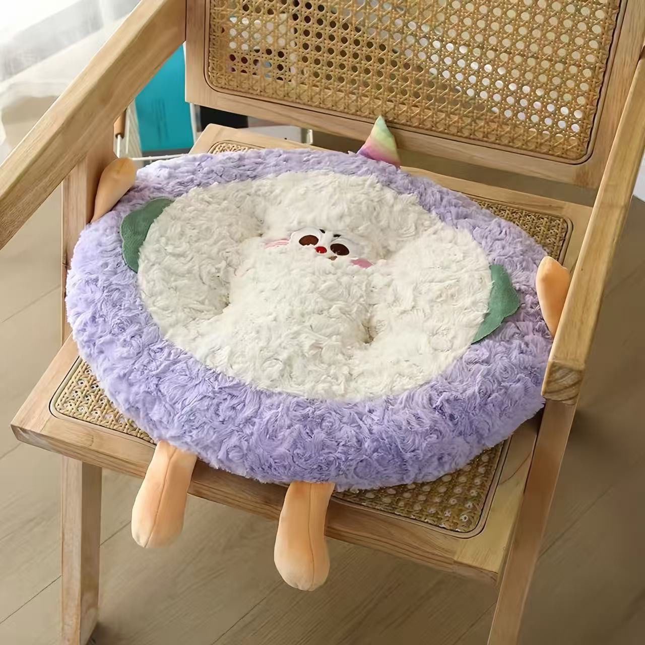 Tatami office seat cushion, Japanese chair cushion, big-eyed cute bread memory foam, round student long-sitting cushion, seat cushion detail image 11
