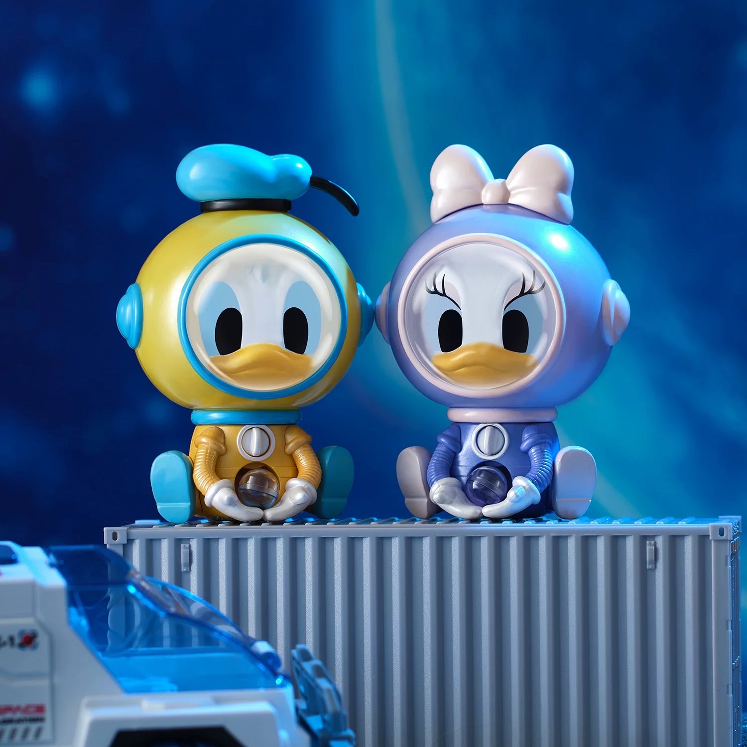 Disney Space Mini Gacha Machine blind box Donald Duck Mickey Minnie Fly plush toy Item Picture