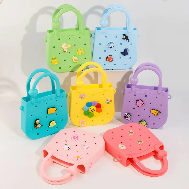 DIY rectangular silicone hole bag in dopamine color detail image 1