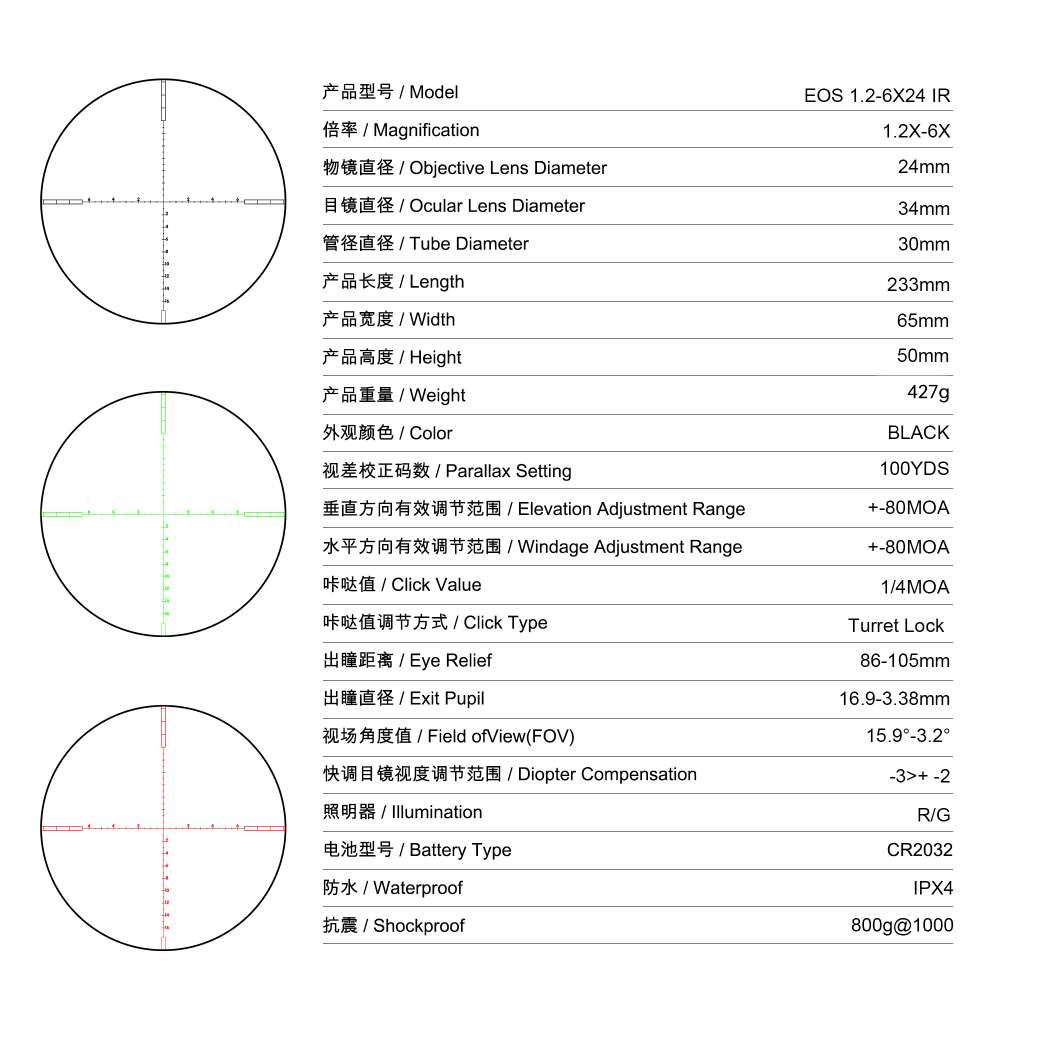 T-EAGLE EOS 1.2-6*24IR Mountain Outdoor telescope, large eyepiece, astronomical telescope, Camping supplies, mobile live streaming wonder, sight, suitable Application Scenario