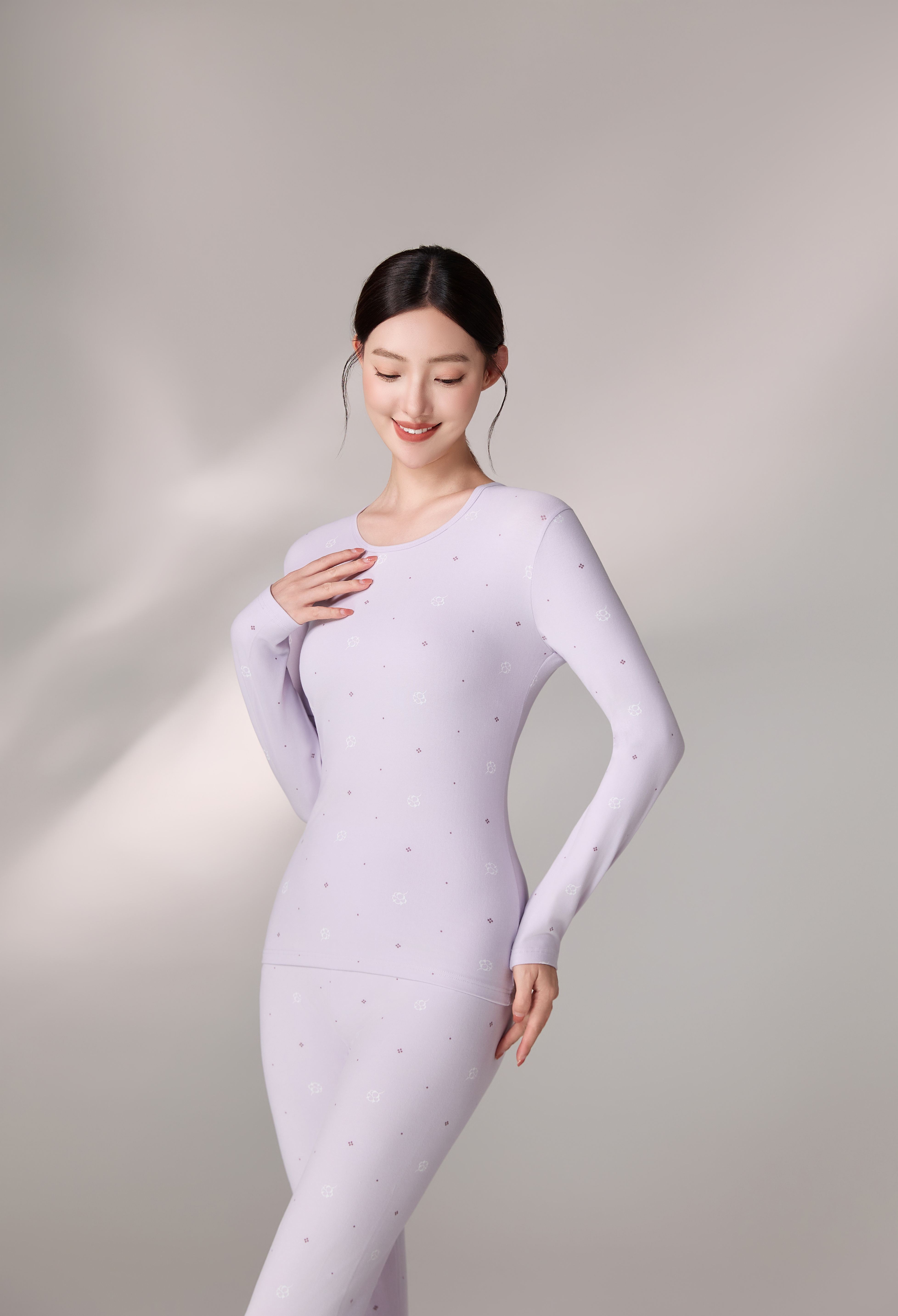 索丽娅女士秋冬保暖内衣套装舒适保暖秋裤纯棉莱卡磨毛秋季必备详情图5