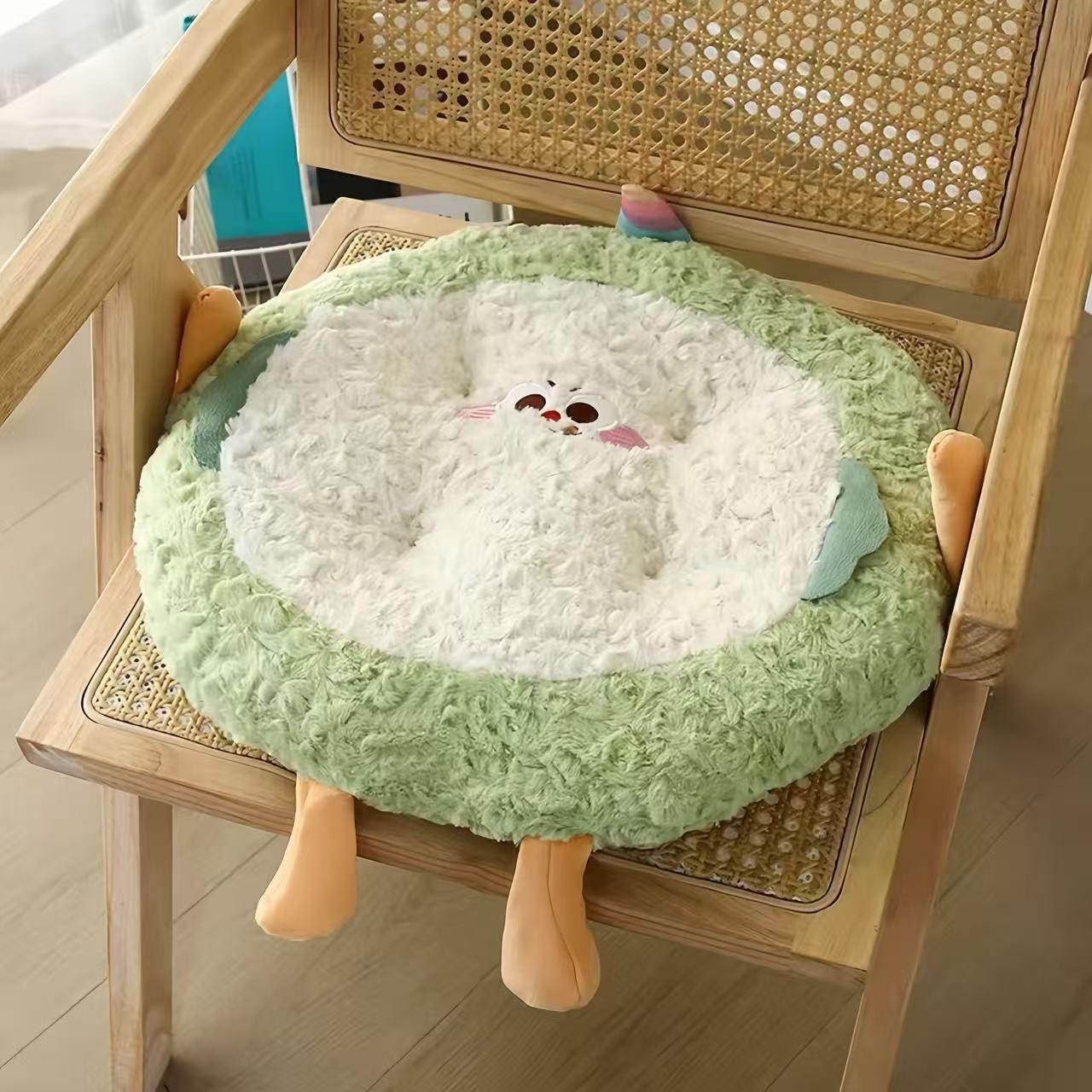 Tatami office seat cushion, Japanese chair cushion, big-eyed cute bread memory foam, round student long-sitting cushion, seat cushion detail image 6