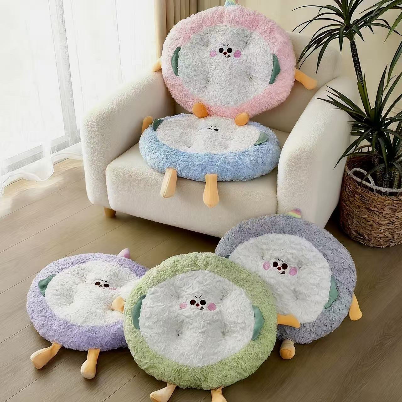 Tatami office seat cushion, Japanese chair cushion, big-eyed cute bread memory foam, round student long-sitting cushion, seat cushion details Picture