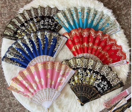 非遗漆扇DIY手工扇子西班牙风格塑料扇子古语漆扇装饰用品