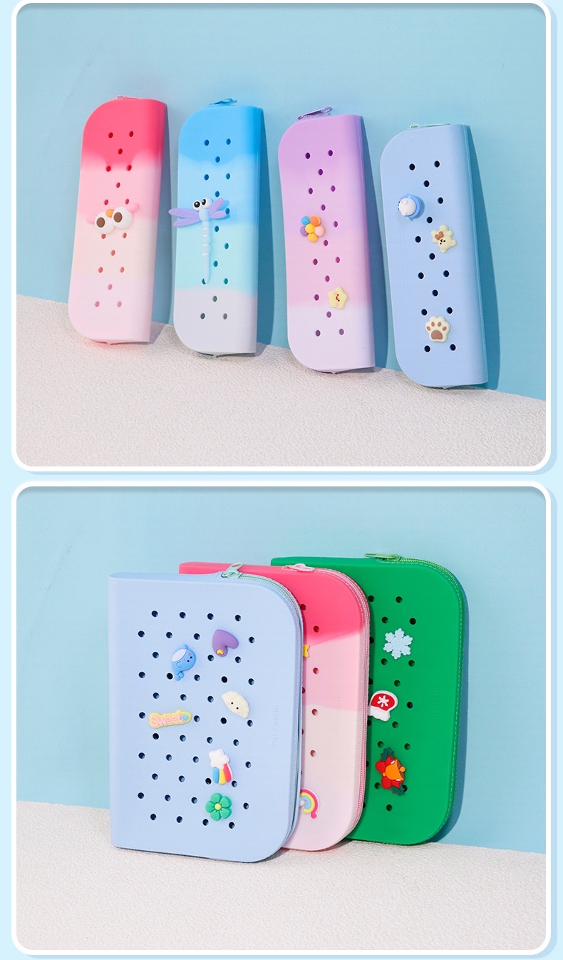 The DIY silicone pen case with holes is novel detail image 11