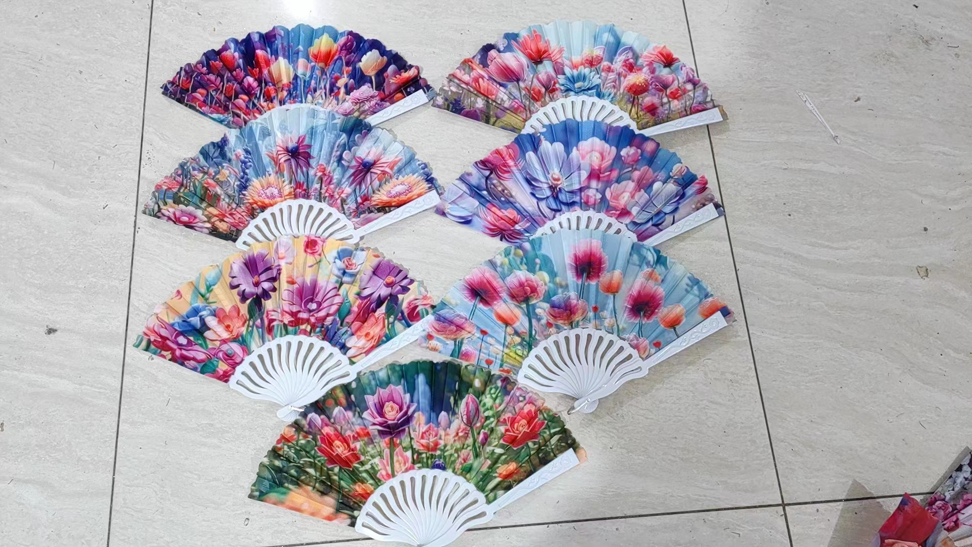 西班牙风情漆扇非遗DIY手工扇子塑料古语装饰扇夏日凉爽用品