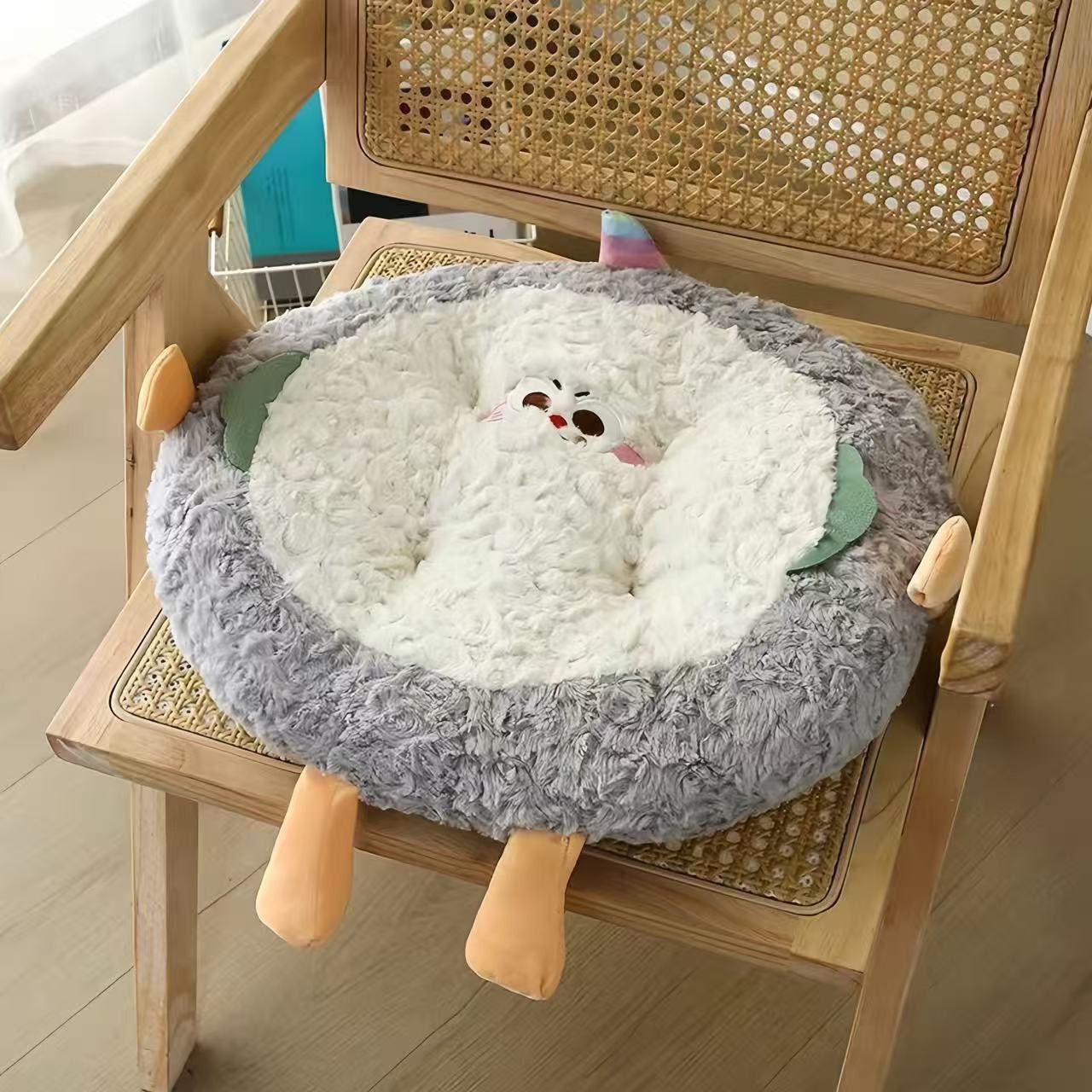 Tatami office seat cushion, Japanese chair cushion, big-eyed cute bread memory foam, round student long-sitting cushion, seat cushion detail image 7