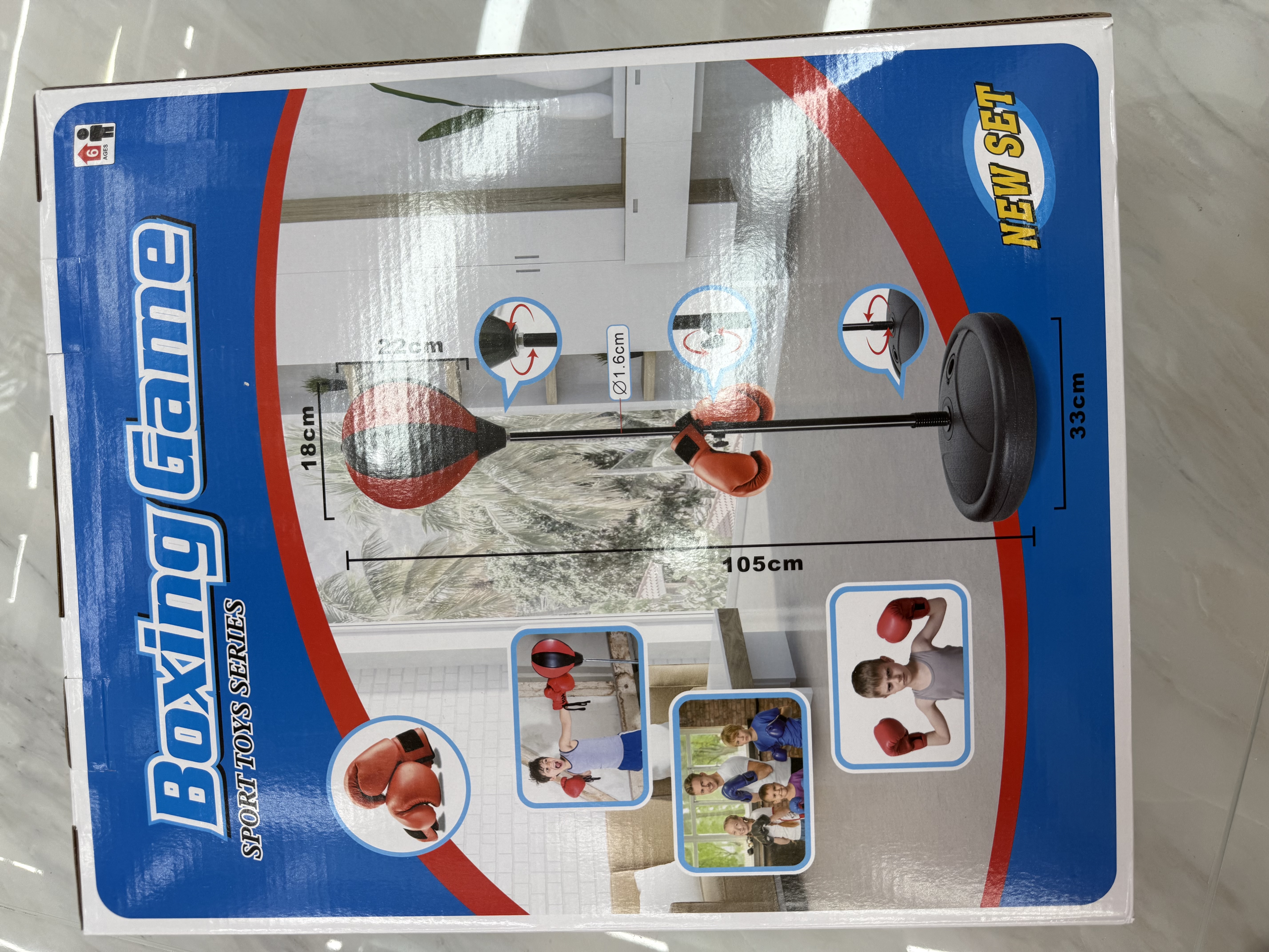 外贸新款儿童运动拳击手套速度球立式不倒翁沙袋力量训练器材玩具 