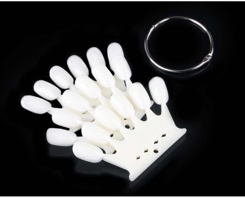 Nail art color card: Transparent natural color, board color, practice nail plates, false nails, nail molds, crown color card, 6 colors detail image 8