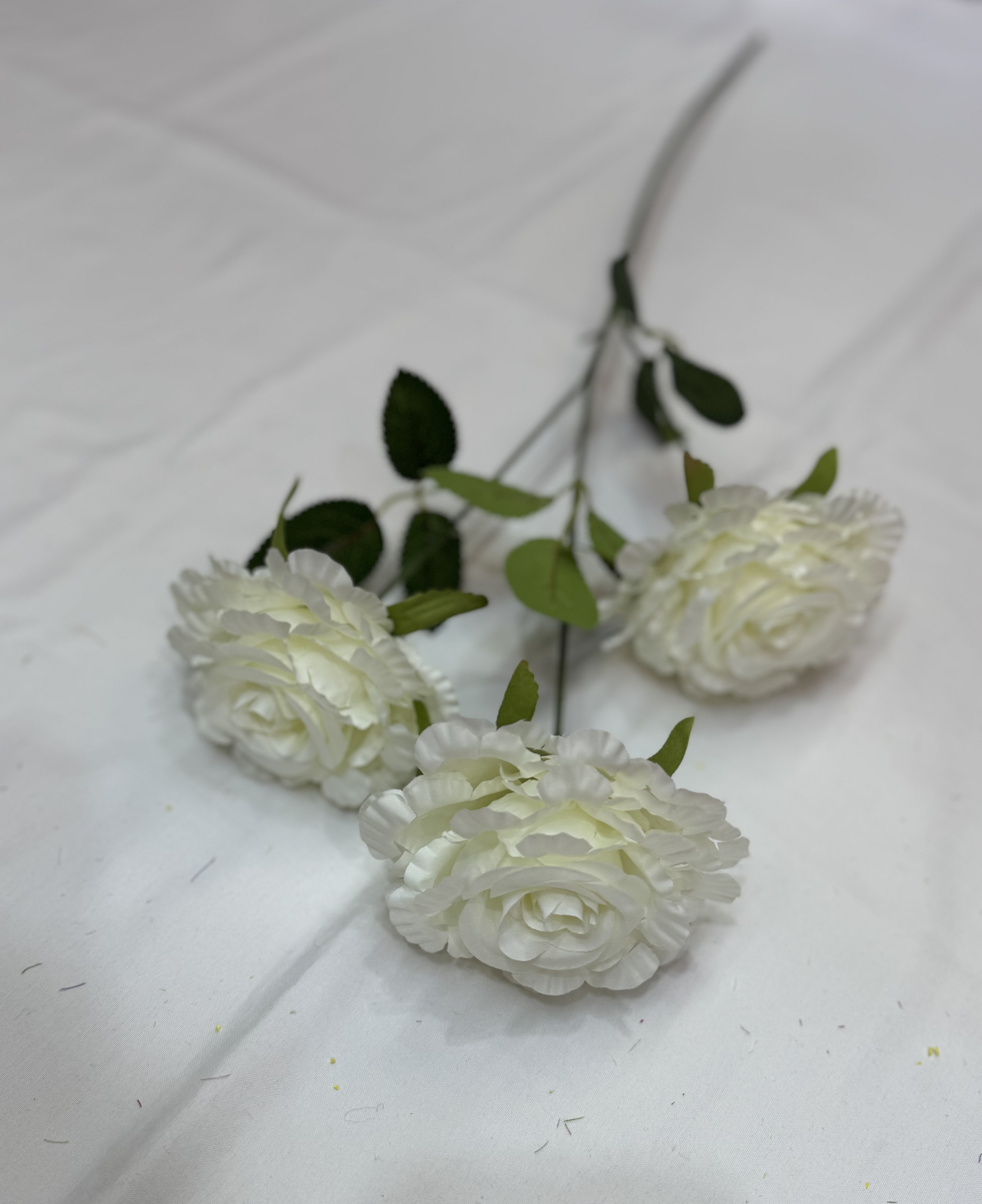 义乌群群工艺花行布艺塑料0512-01 瓶插仿真花3头长安玫瑰单枝600pcs/箱批发仿真花2025森系