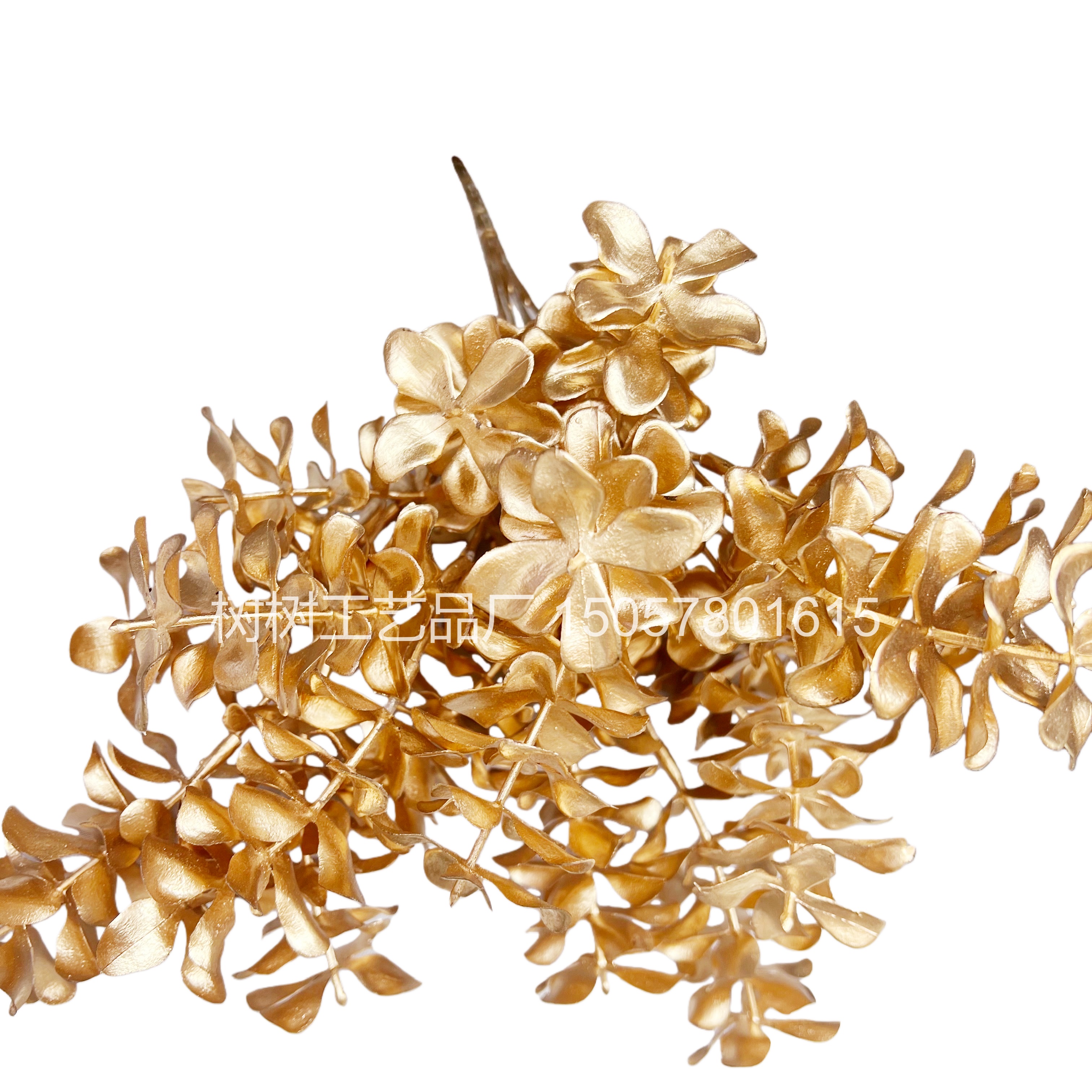 金色丁香花仿真花圣诞花手工花家居装饰配件圣诞花装饰配件礼品配件pu花束塑料花仿真花假花详情图4
