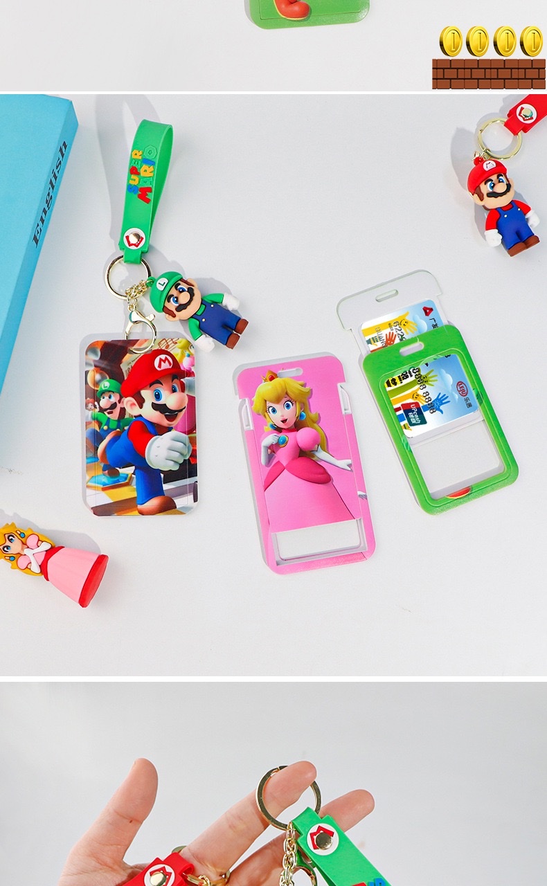 Super Mario student meal card, bus card, Mario work ID card, access control, student ID card, anti-loss protective case, keychain detail image 8