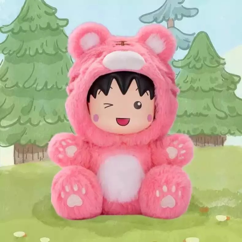Authentic Chibi Maruko-chan dress-up party plush blind box, panda and tiger animal trendy doll figurines, birthday gifts Specification image