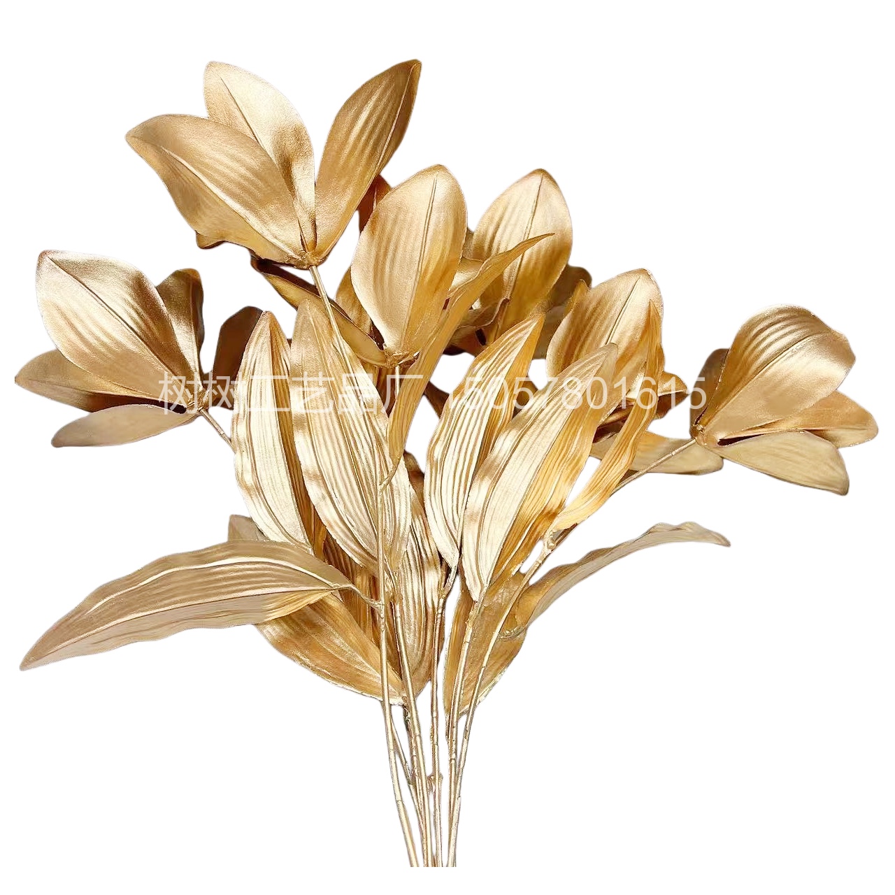 New 7-head golden magnolia high-quality artificial flowers, handcrafted Christmas accessories, indoor decoration, Christmas flowers, artificial flowers, artificial flowers Application Scenario