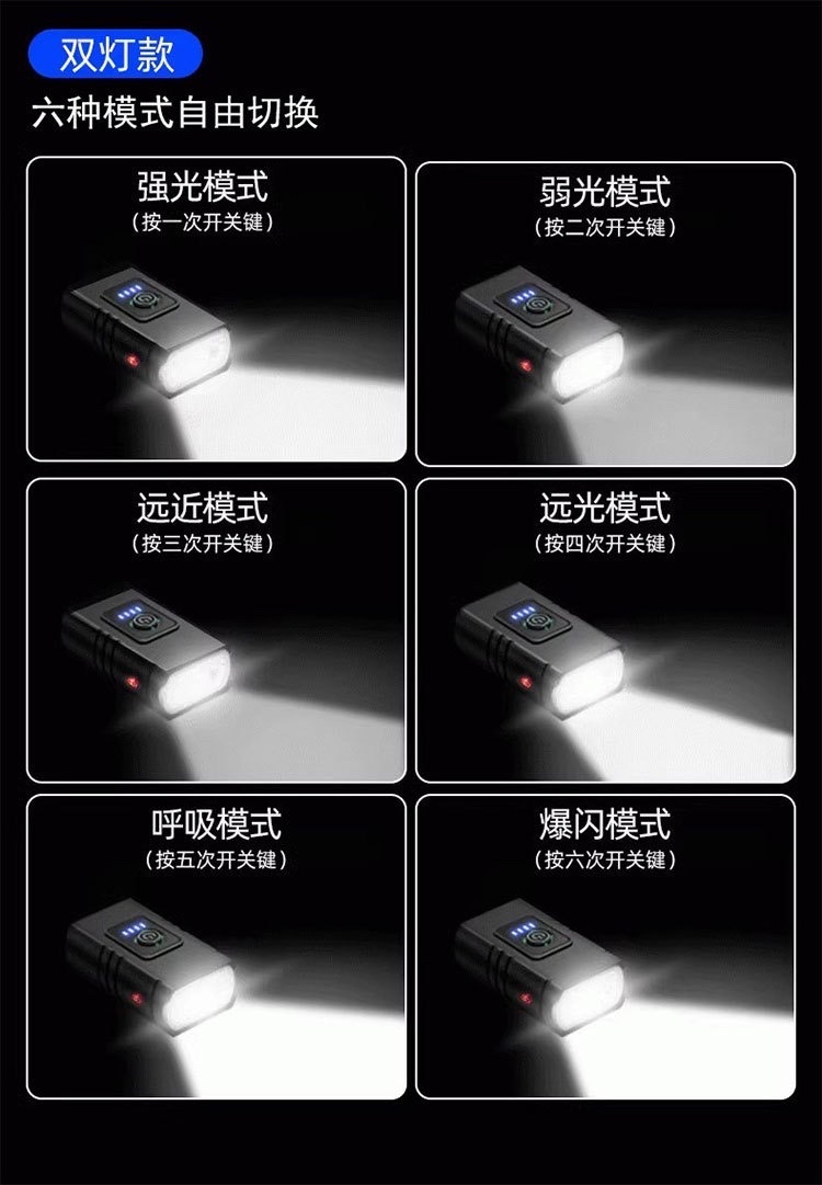 T6 bicycle lamp charging high-intensity high-brightness bicycle night riding lamp Headlight long-lasting outdoor waterproof riding equipment detail image 4