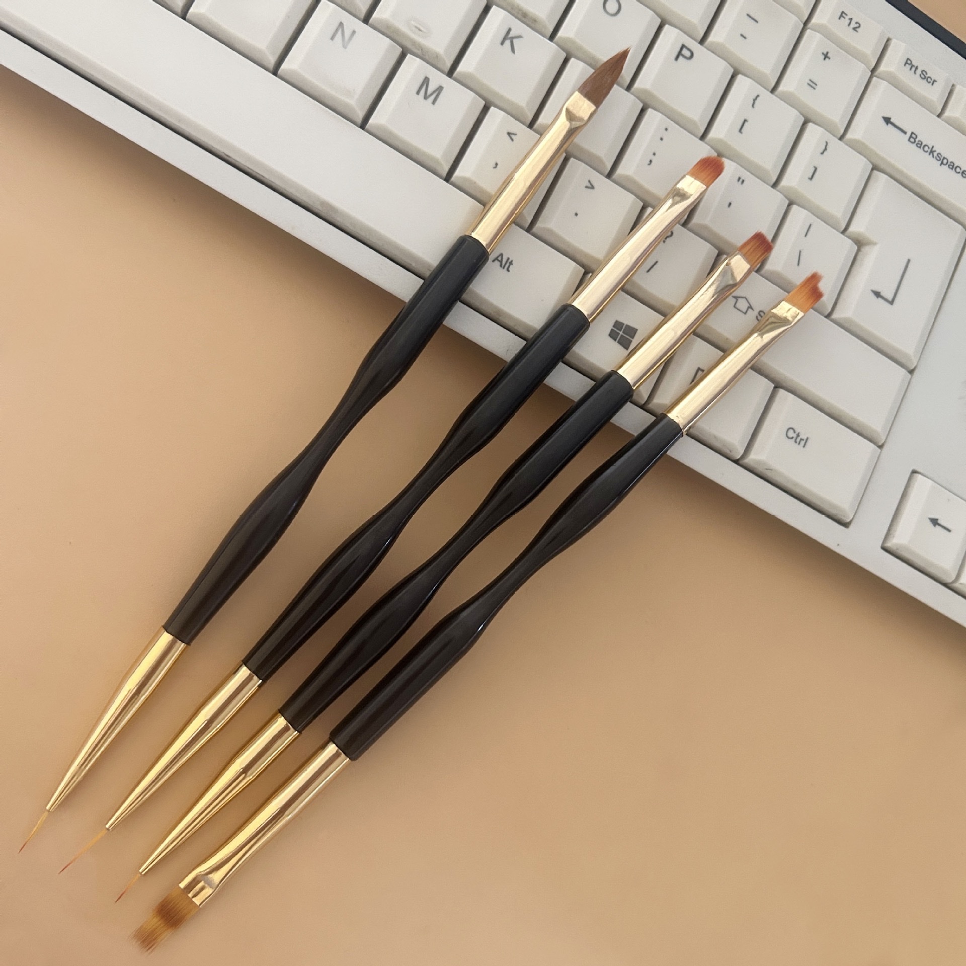 Double-headed nail art pen, Little Waist 4-stick set, drawstring pen, painting, shading, gradient pen, phototherapy pen, brush, brush tool detail image 8