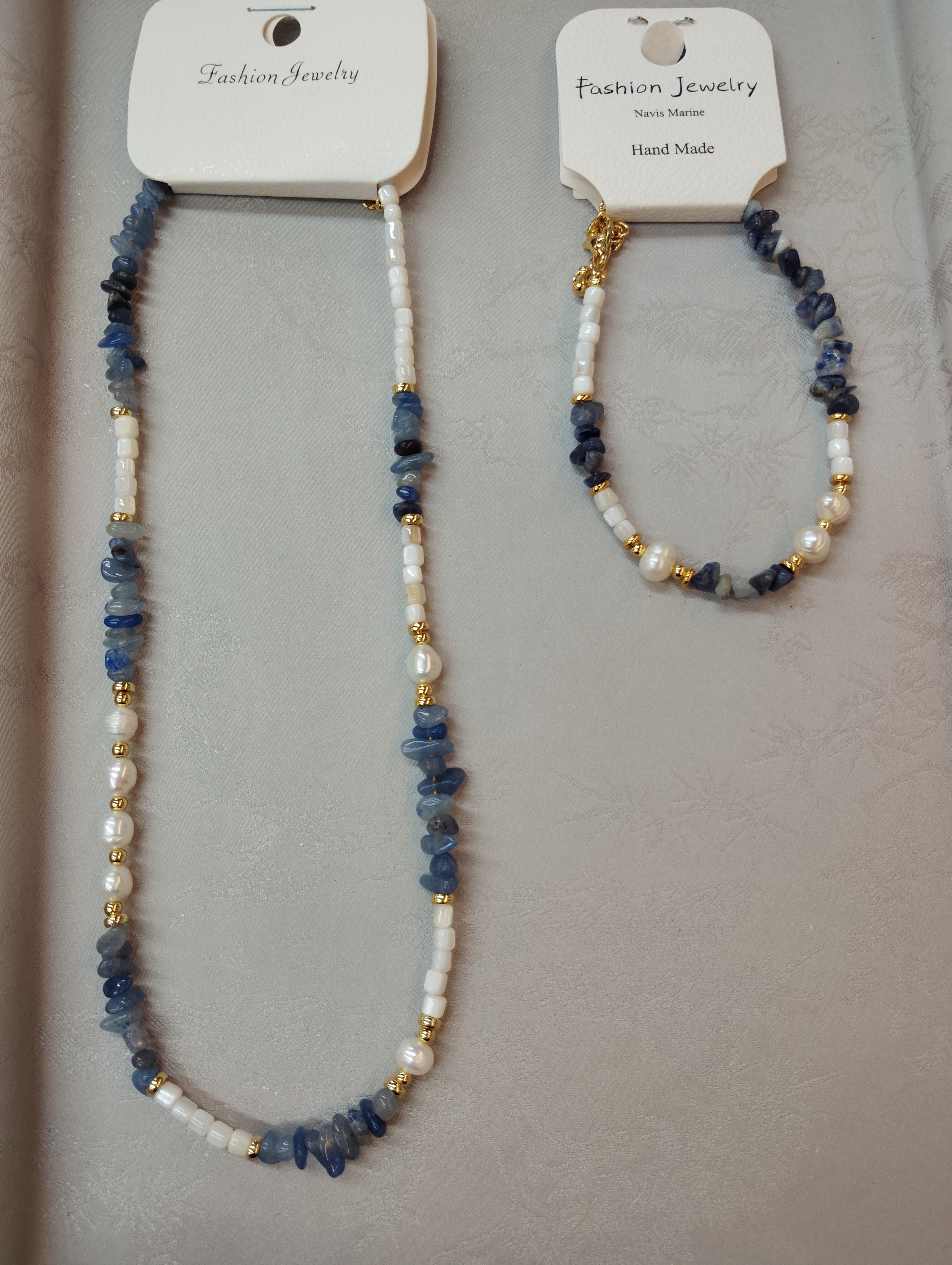 Trendy titanium steel jewelry, natural stone necklaces, pearl pendants, simple and fashionable couple necklaces and accessories