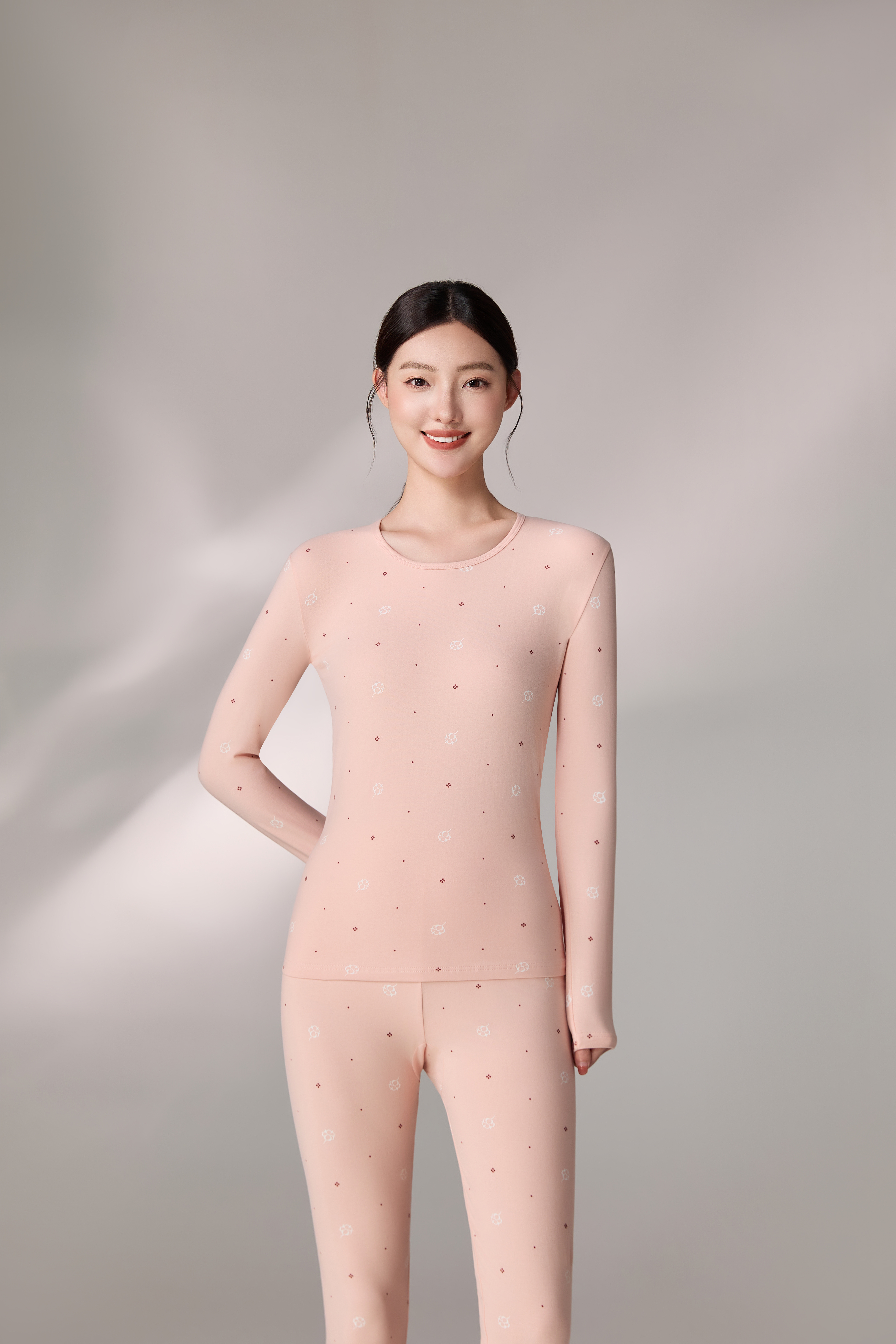 索丽娅女士秋冬保暖内衣套装内衣内搭秋裤保暖衣女秋季薄款舒适温暖纯棉莱卡磨毛详情图4