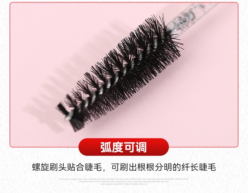 Crystal mascara brushes are in stock and available for wholesale. They are solid and can be used for both eyebrows and eyelashes, as well as colored makeup tools like mascara combs detail image 8