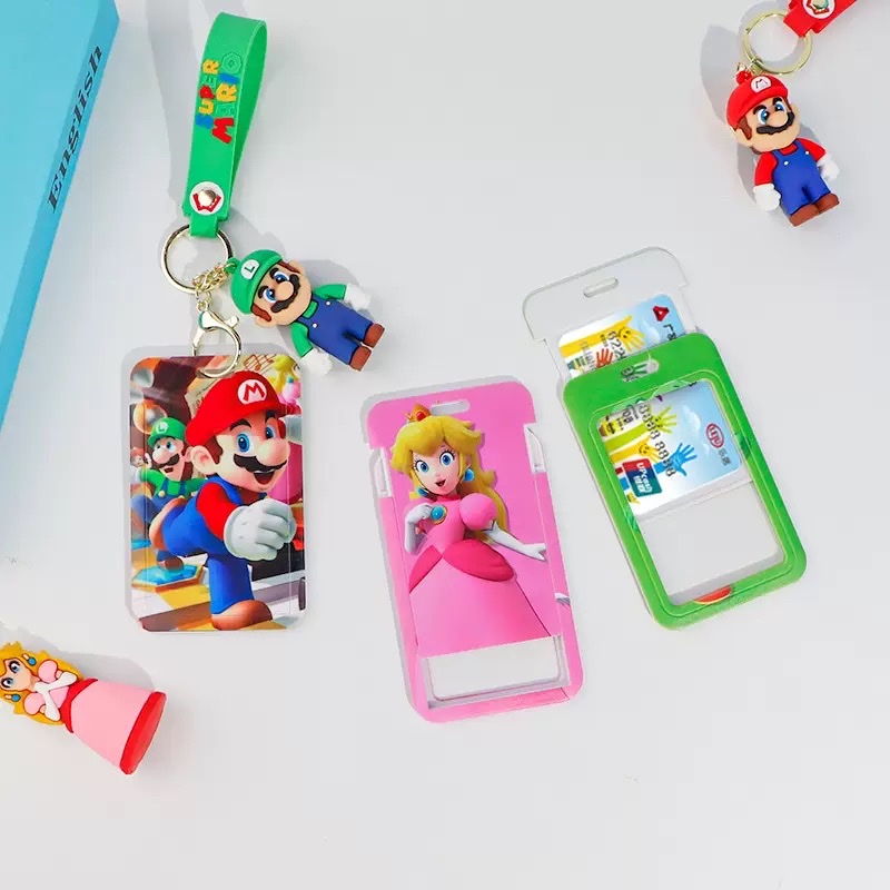 Super Mario student meal card, bus card, Mario work ID card, access control, student ID card, anti-loss protective case, keychain details Picture