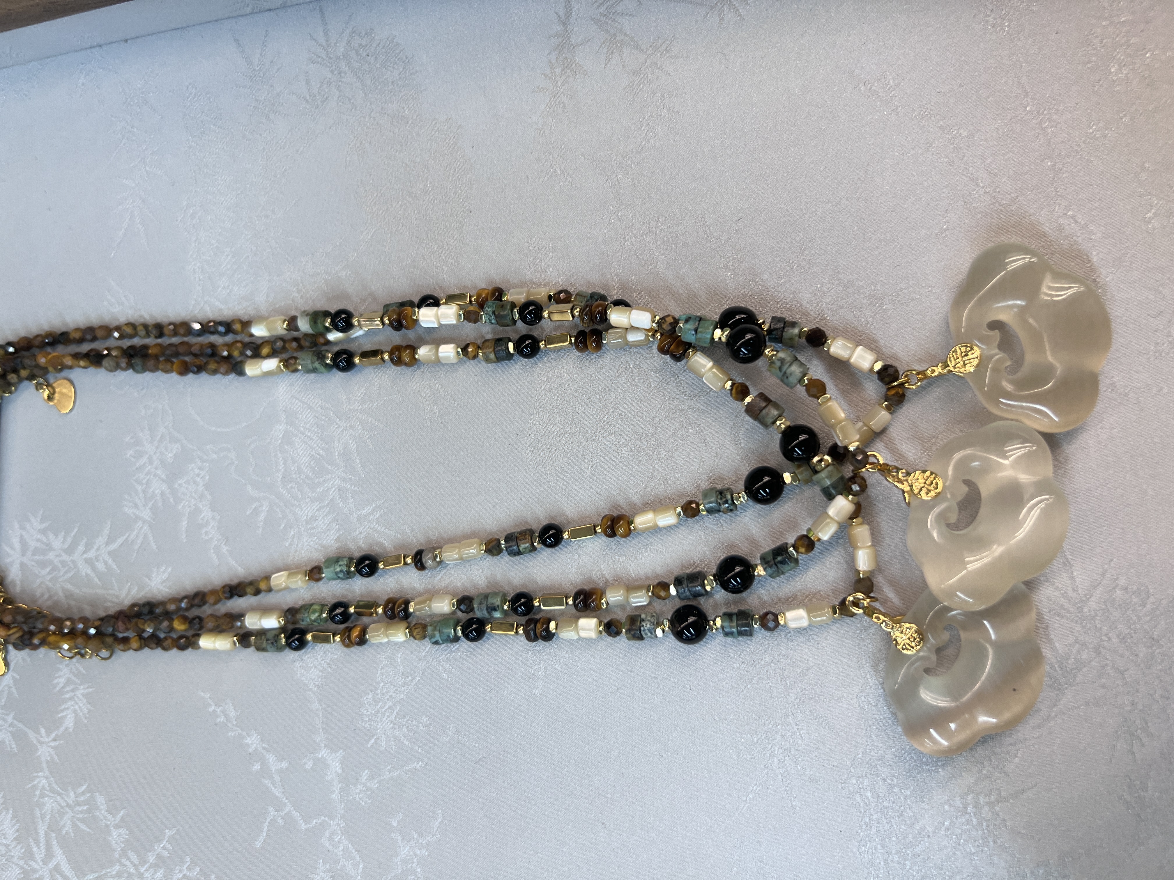 天然石首饰项链珍珠吊坠简约时尚百搭首饰品男女款