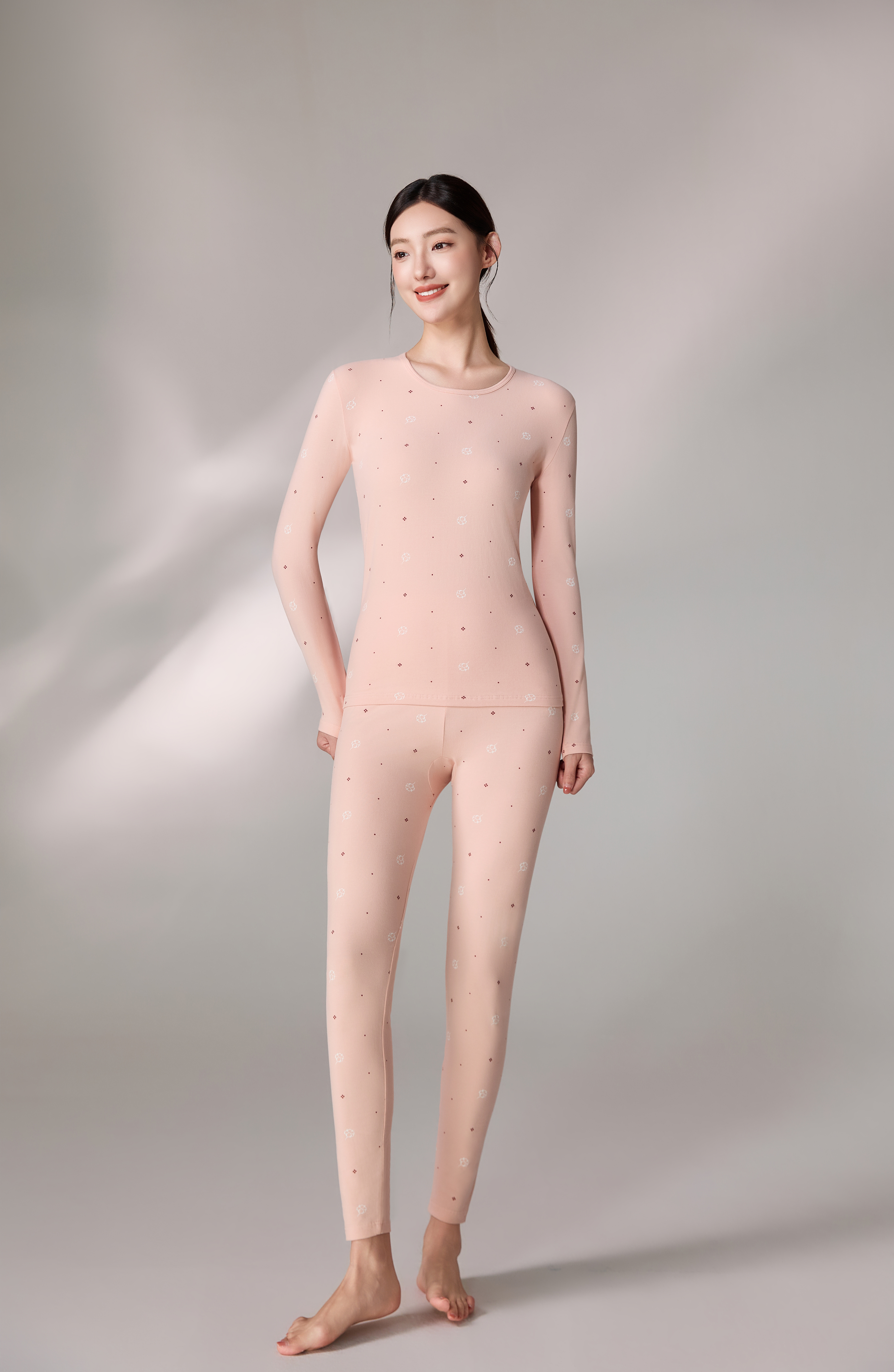 索丽娅女士秋冬保暖内衣套装内衣内搭秋裤保暖衣女秋季薄款舒适温暖纯棉莱卡磨毛详情图3