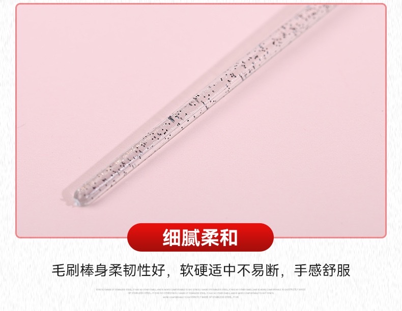 Crystal mascara brushes are in stock and available for wholesale. They are solid and can be used for both eyebrows and eyelashes, as well as colored makeup tools like mascara combs detail image 9