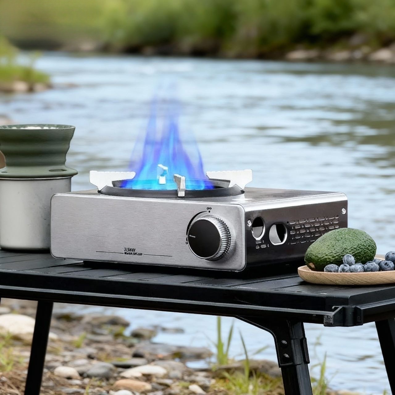 New stainless steel gas stove, outdoor portable stove, gas stove, tea stove, hot pot, magnetic gas stove, household